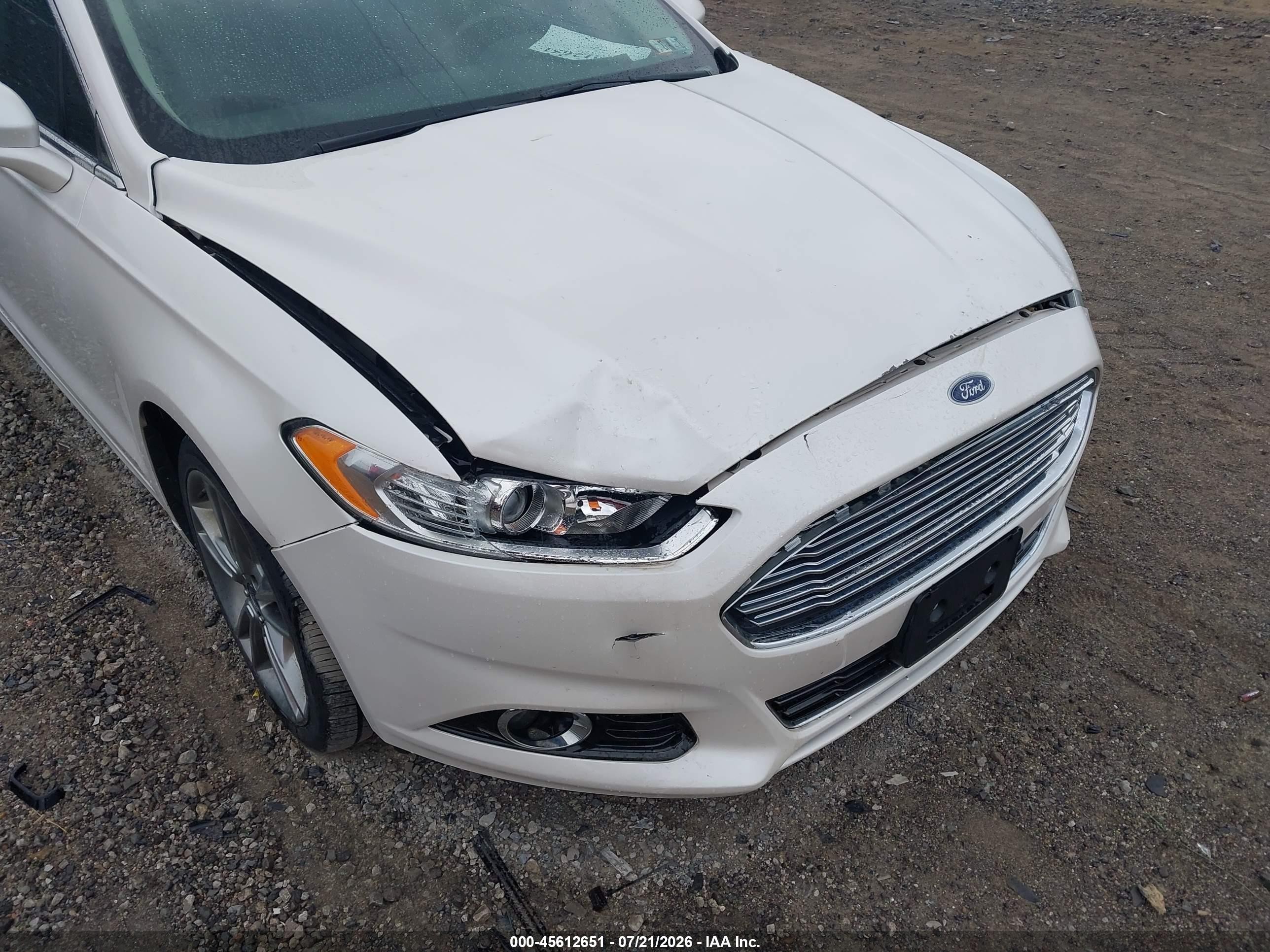 2014 Ford Fusion Titanium White vin: 3FA6P0D99ER351792