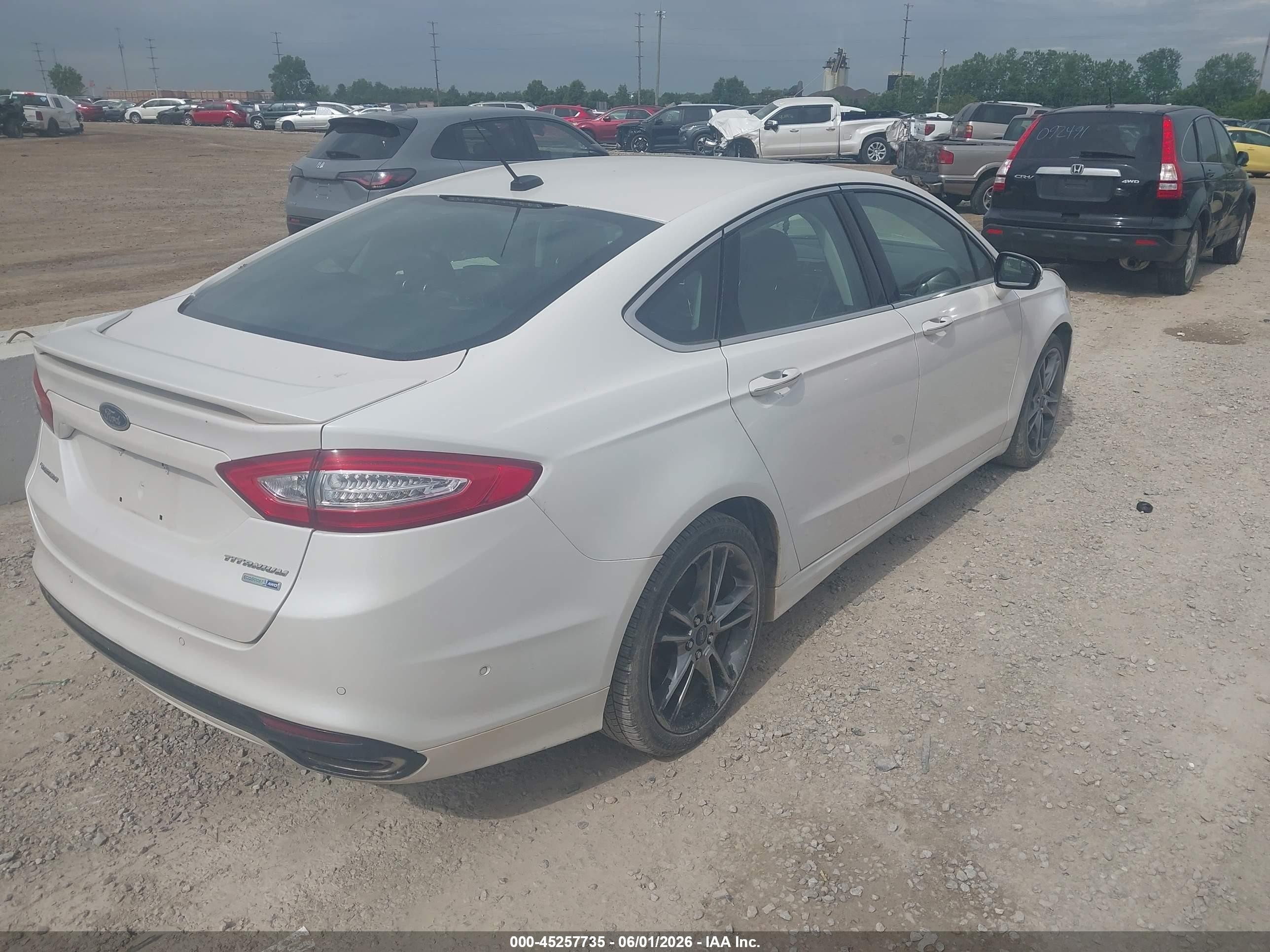 2014 Ford Fusion Titanium White vin: 3FA6P0D9XER263253
