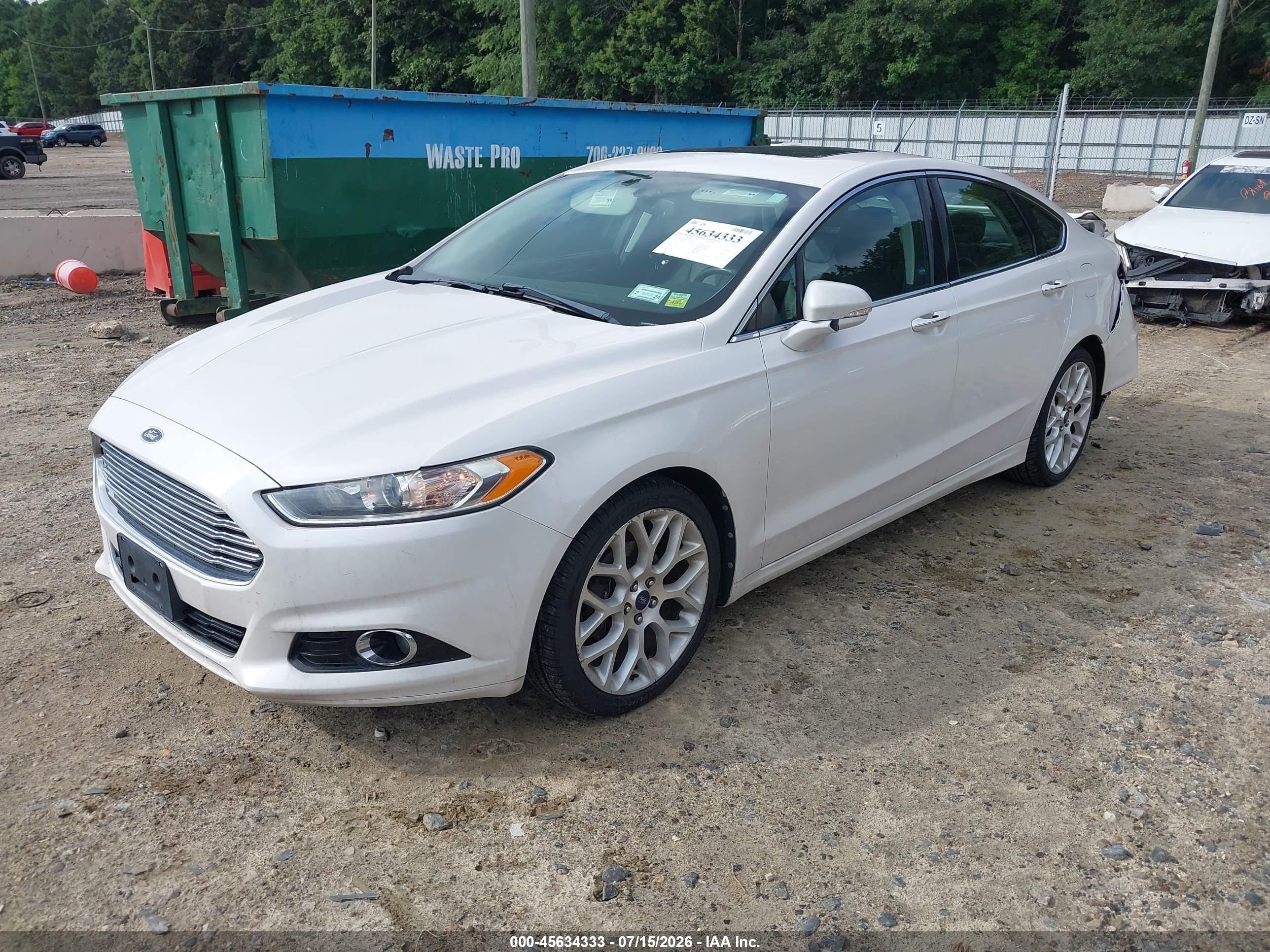 2014 Ford Fusion Titanium White vin: 3FA6P0D9XER326450