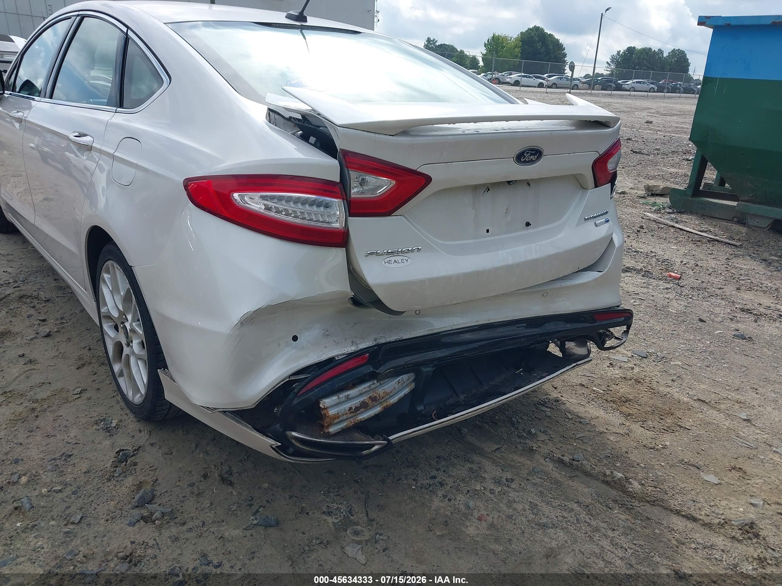 2014 Ford Fusion Titanium White vin: 3FA6P0D9XER326450