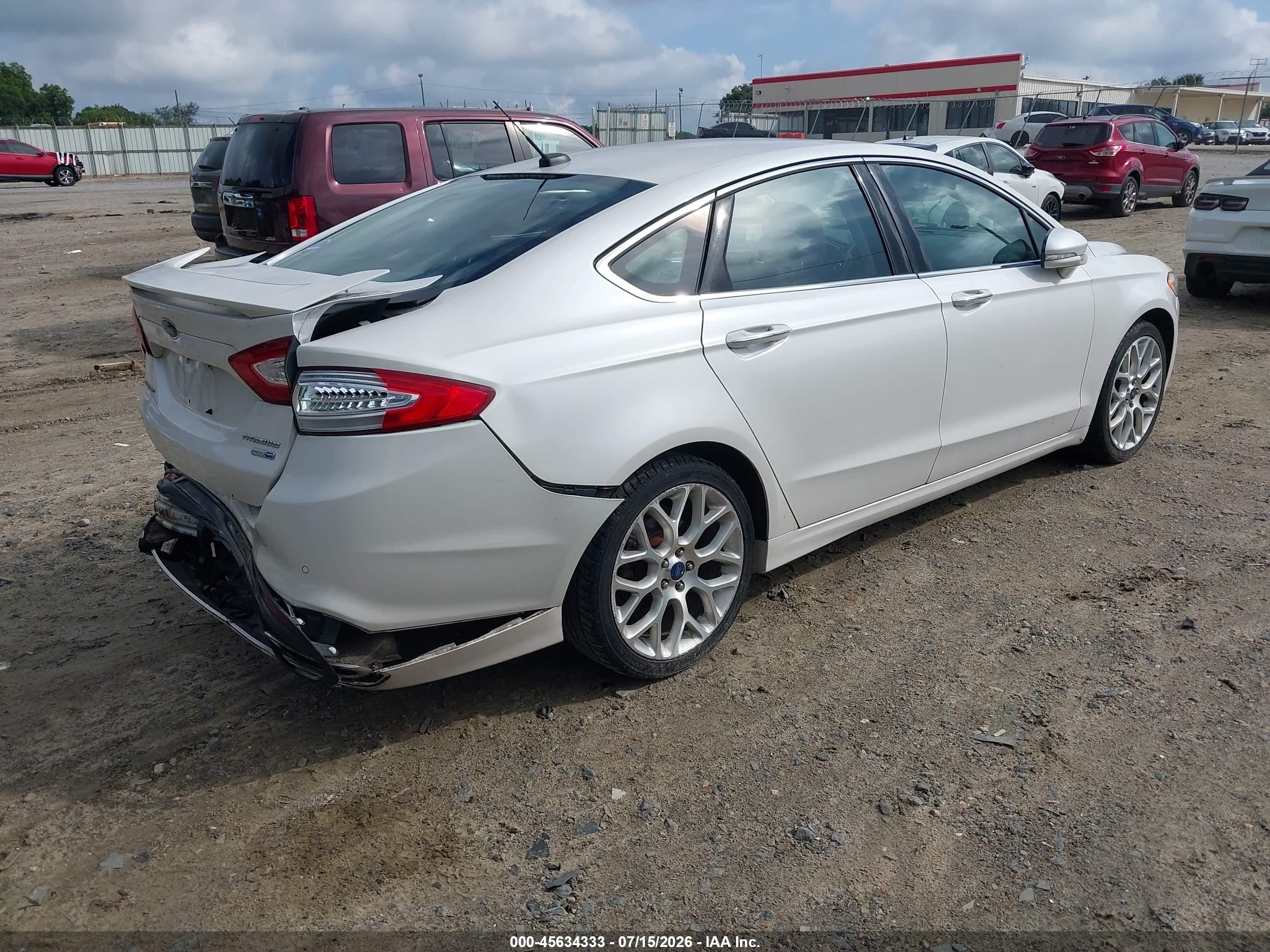 2014 Ford Fusion Titanium White vin: 3FA6P0D9XER326450