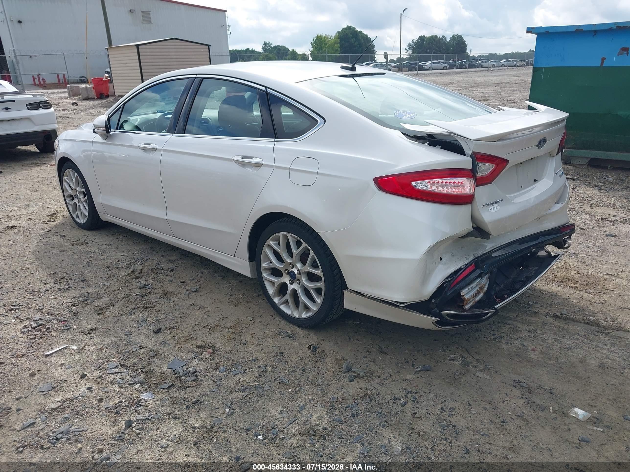 2014 Ford Fusion Titanium White vin: 3FA6P0D9XER326450