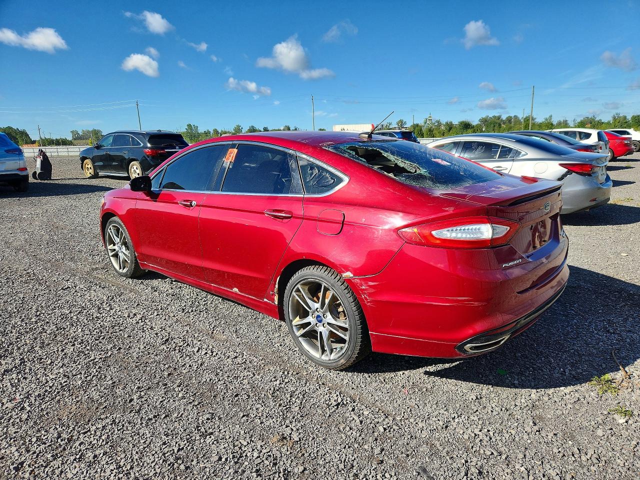 2015 Ford Fusion Titanium Red vin: 3FA6P0D9XFR246535