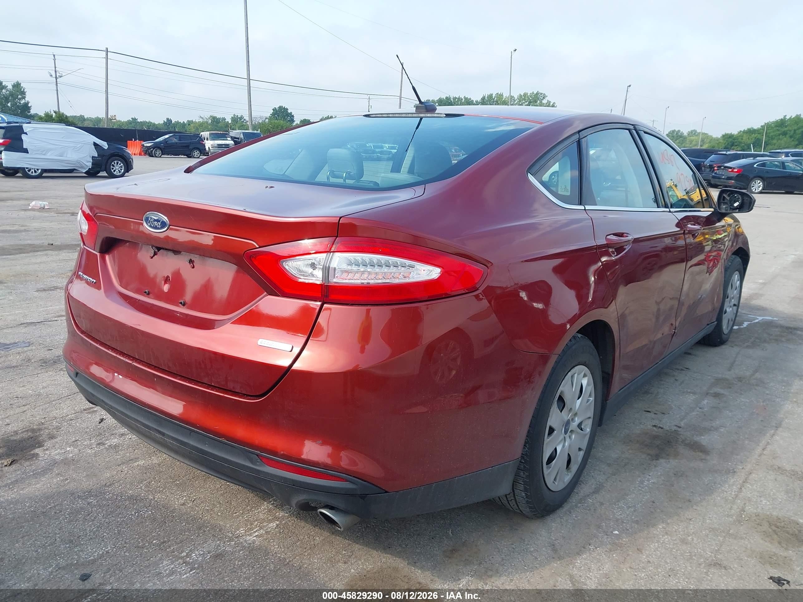 2014 Ford Fusion S Orange vin: 3FA6P0G70ER293727