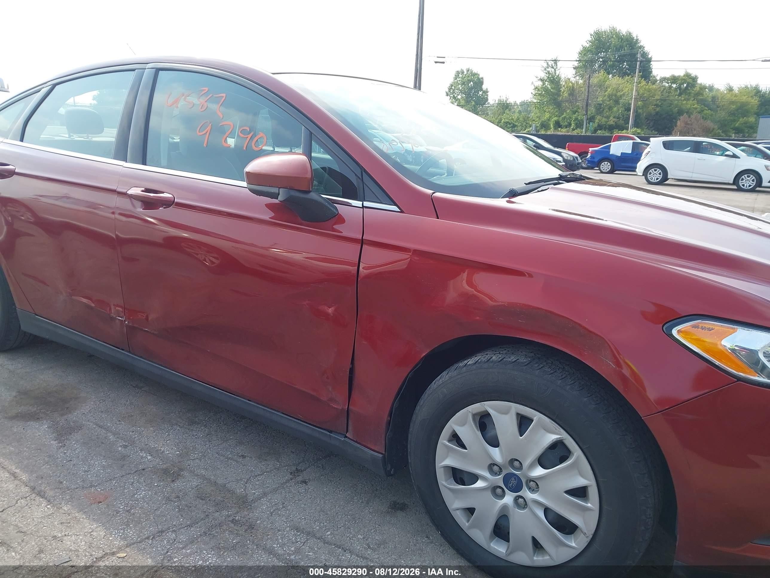 2014 Ford Fusion S Orange vin: 3FA6P0G70ER293727