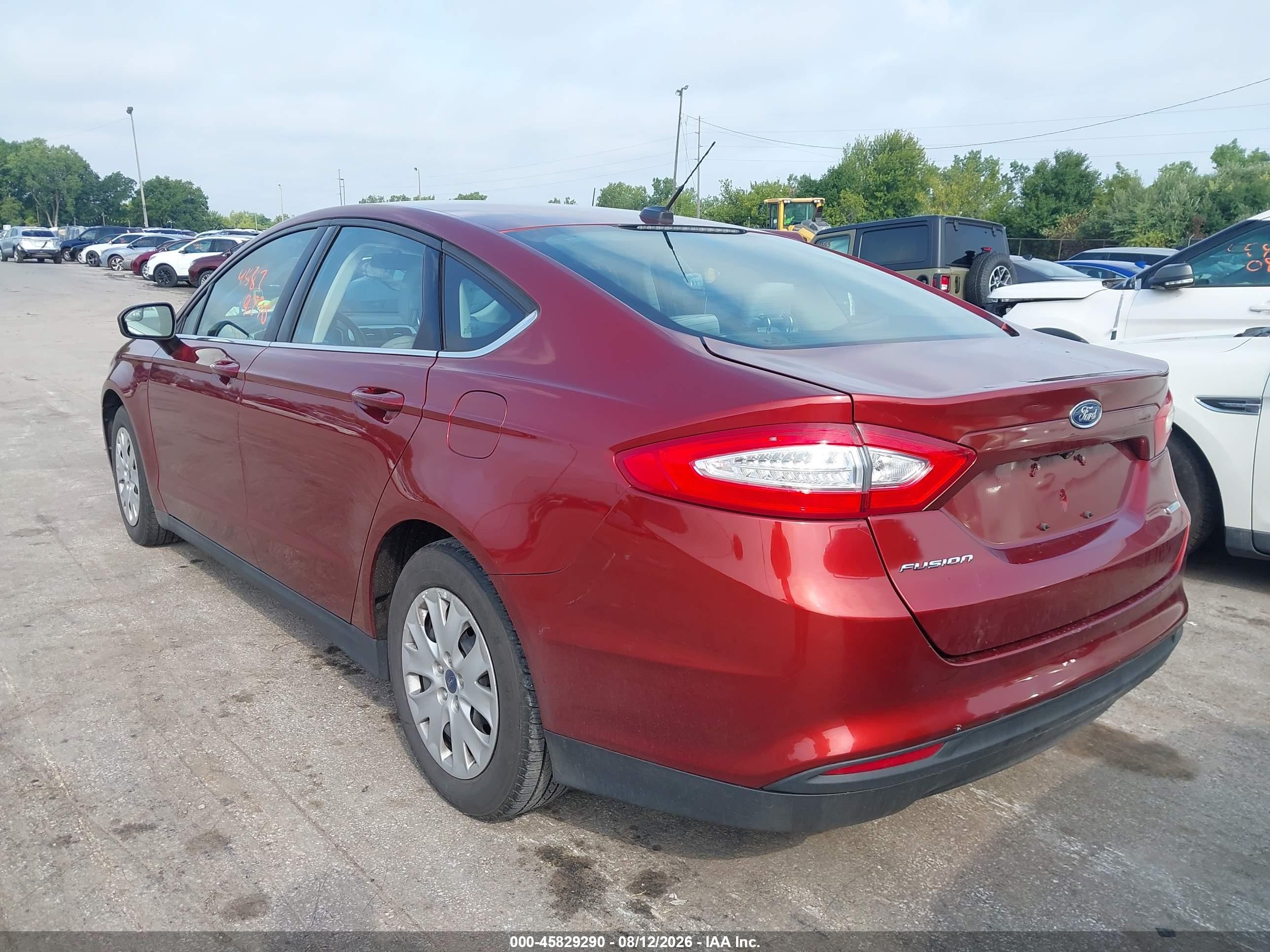 2014 Ford Fusion S Orange vin: 3FA6P0G70ER293727