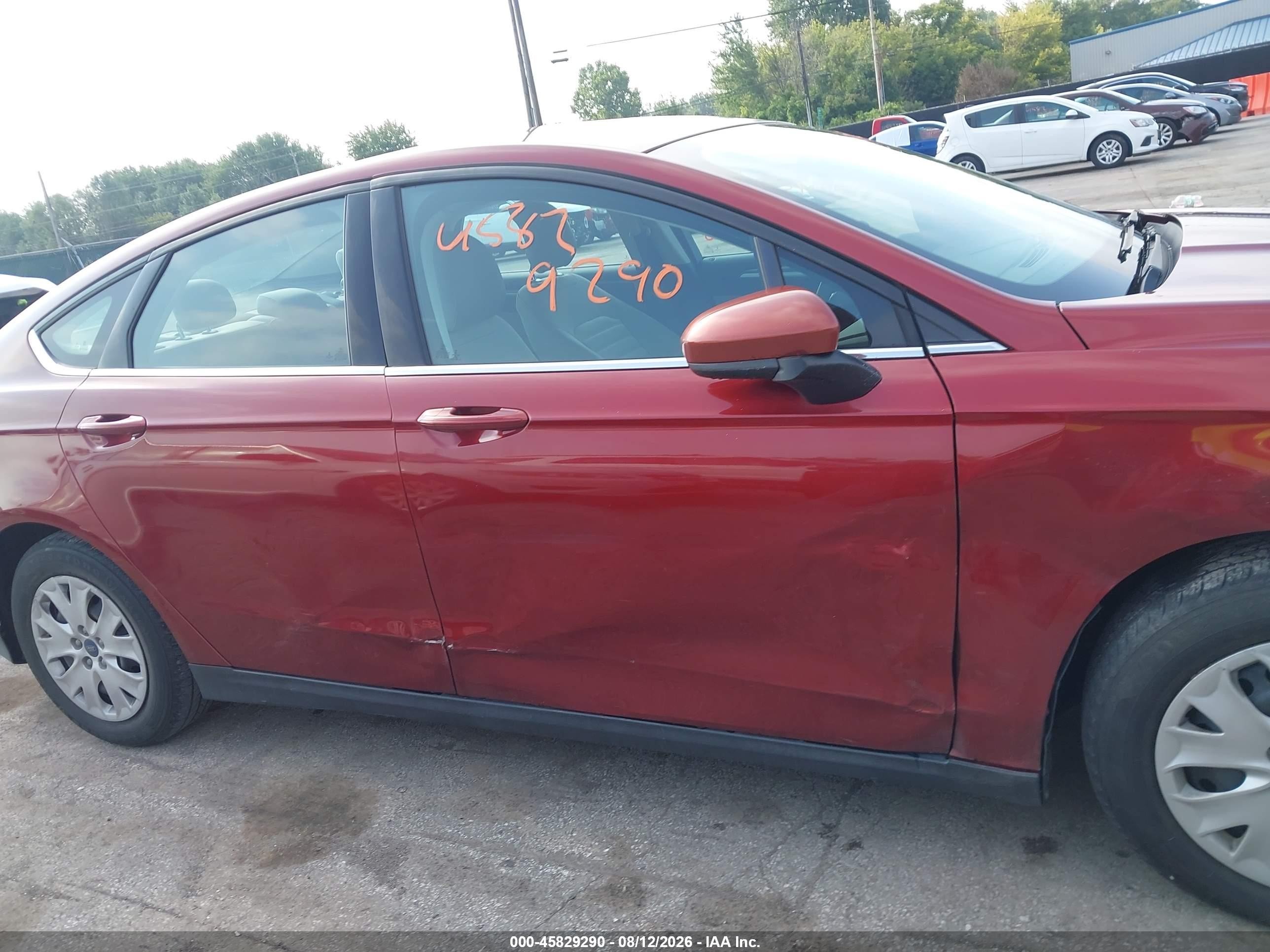 2014 Ford Fusion S Orange vin: 3FA6P0G70ER293727