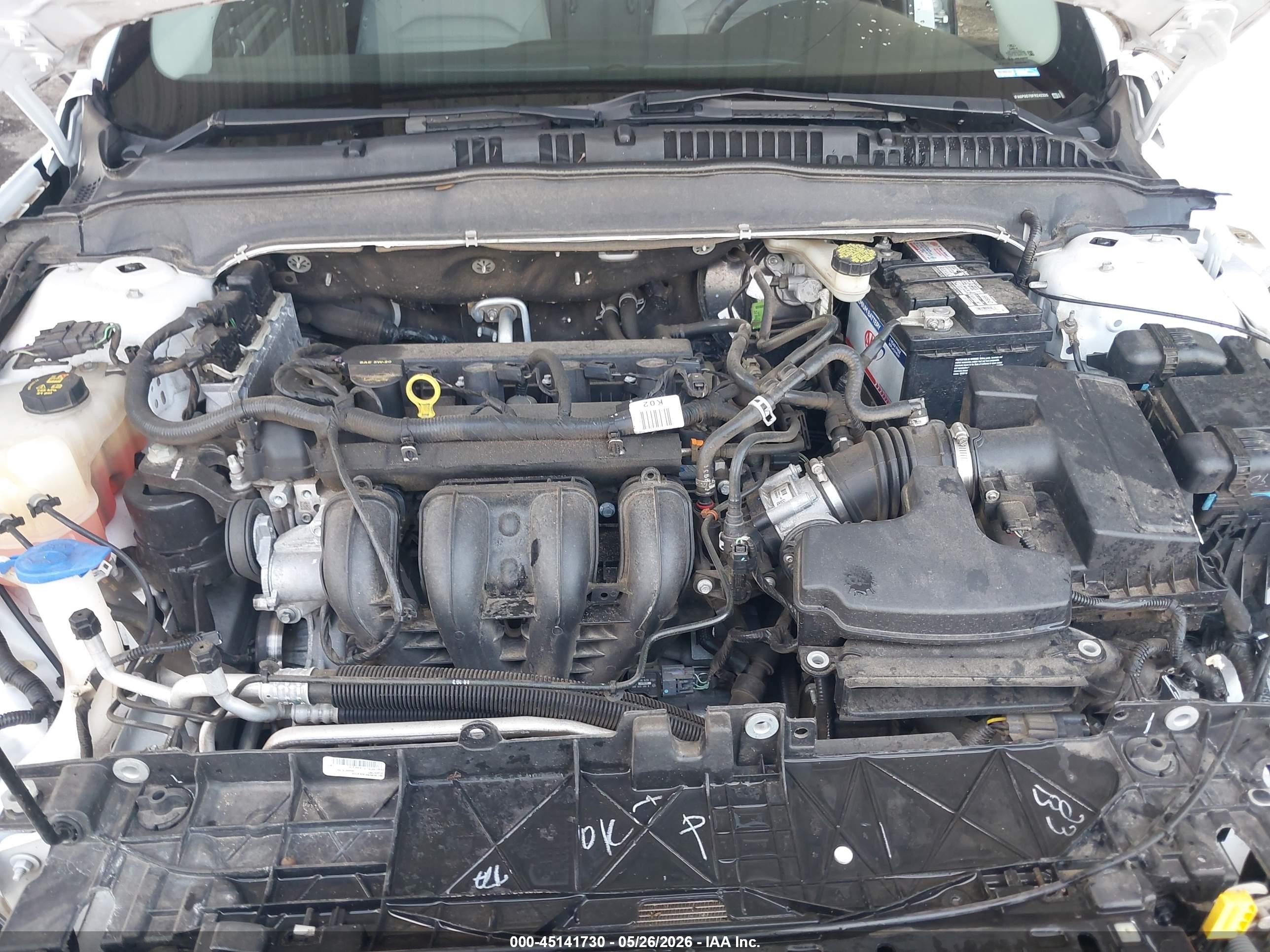 2015 Ford Fusion S White vin: 3FA6P0G70FR242326