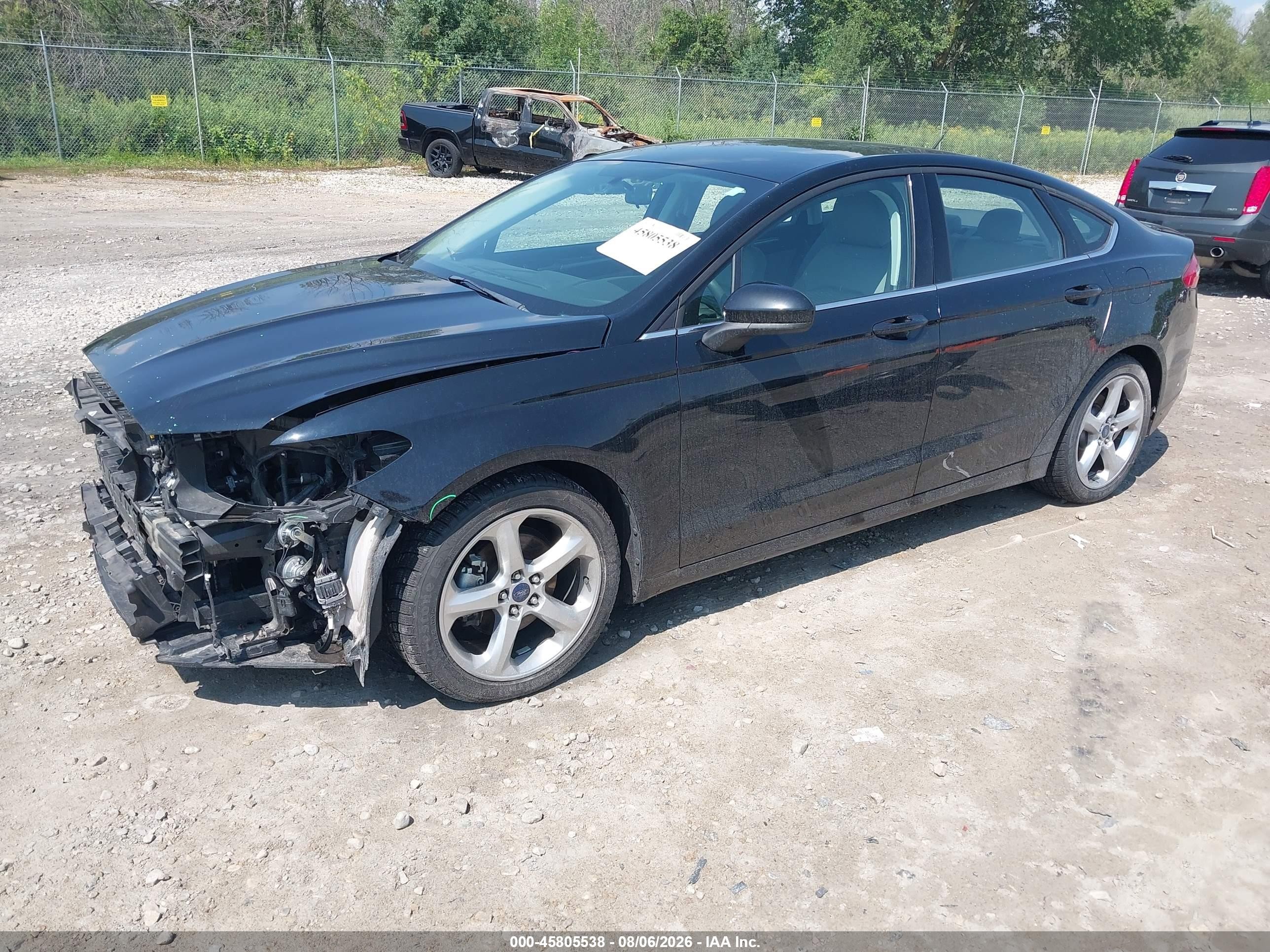 2016 Ford Fusion S Black vin: 3FA6P0G70GR191637