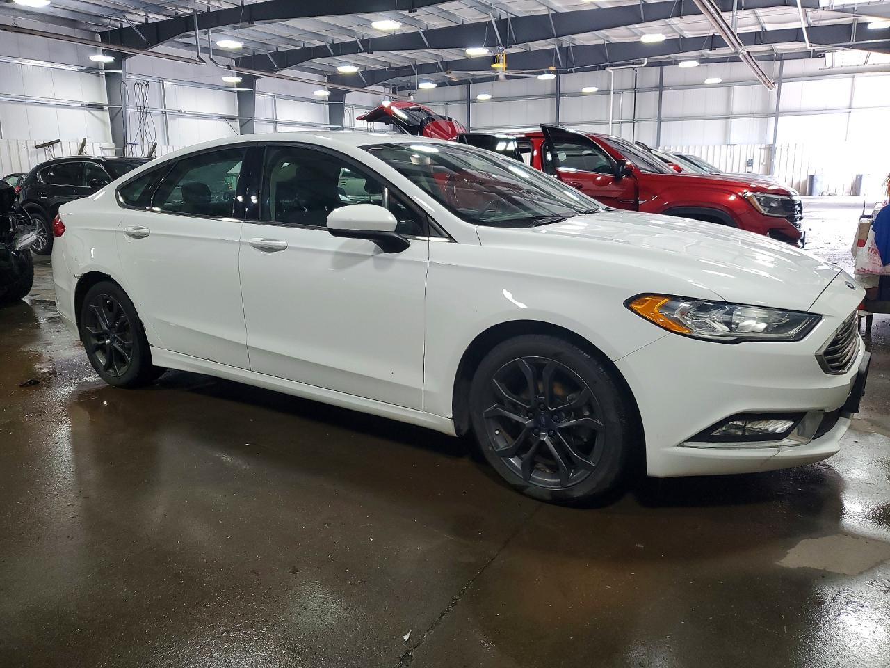 2018 Ford Fusion S White vin: 3FA6P0G70JR115181