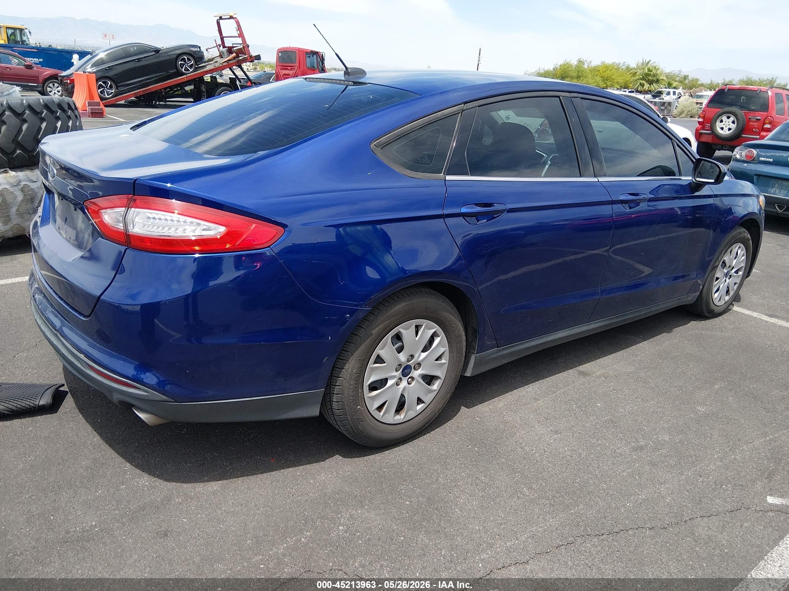 2013 Ford Fusion S Blue vin: 3FA6P0G71DR187883
