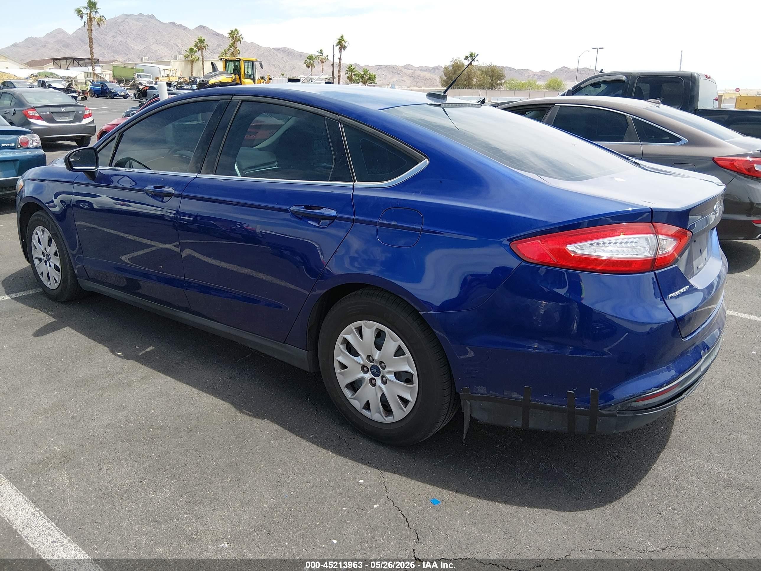 2013 Ford Fusion S Blue vin: 3FA6P0G71DR187883