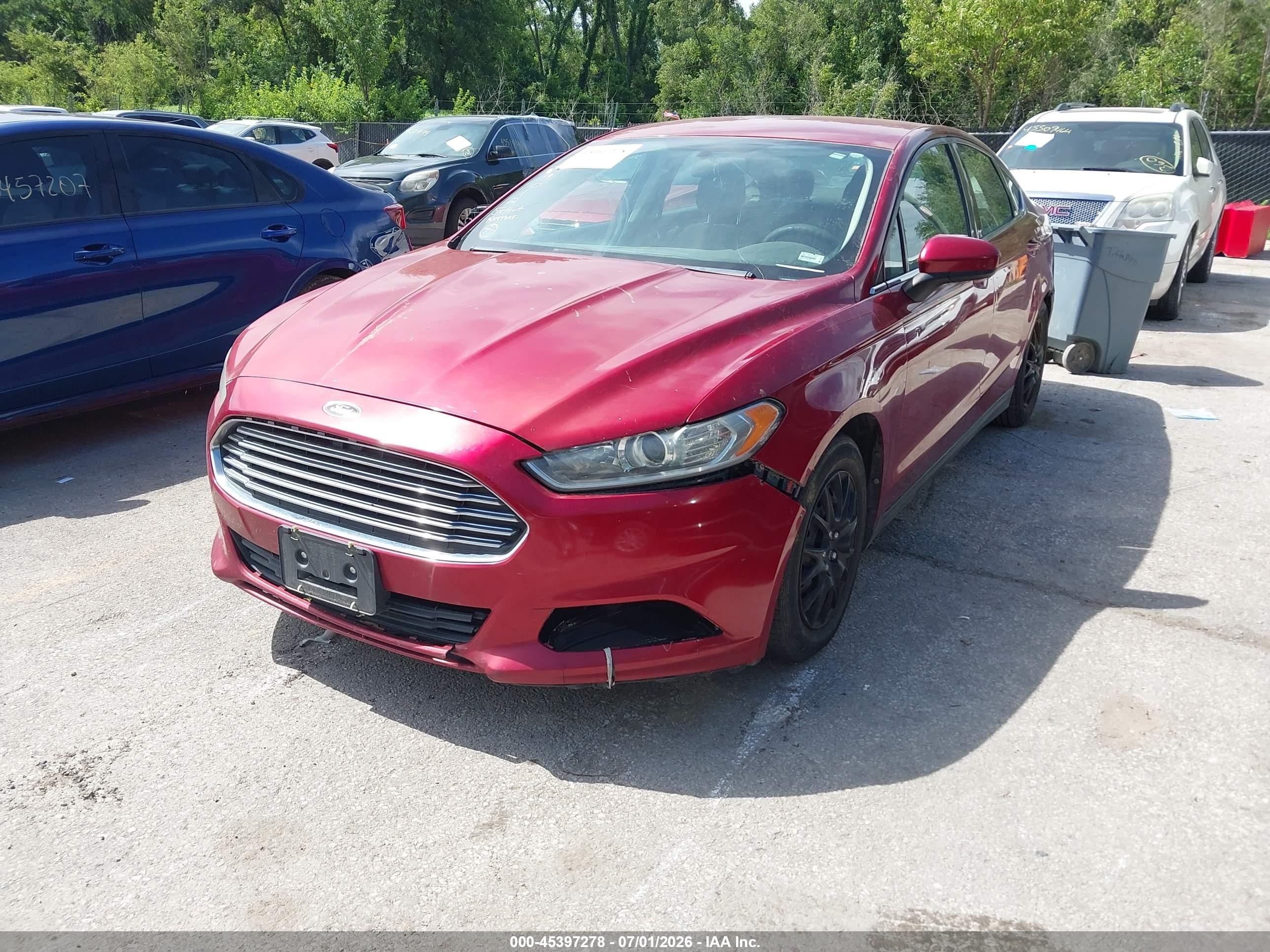 2013 Ford Fusion S Red vin: 3FA6P0G71DR279012