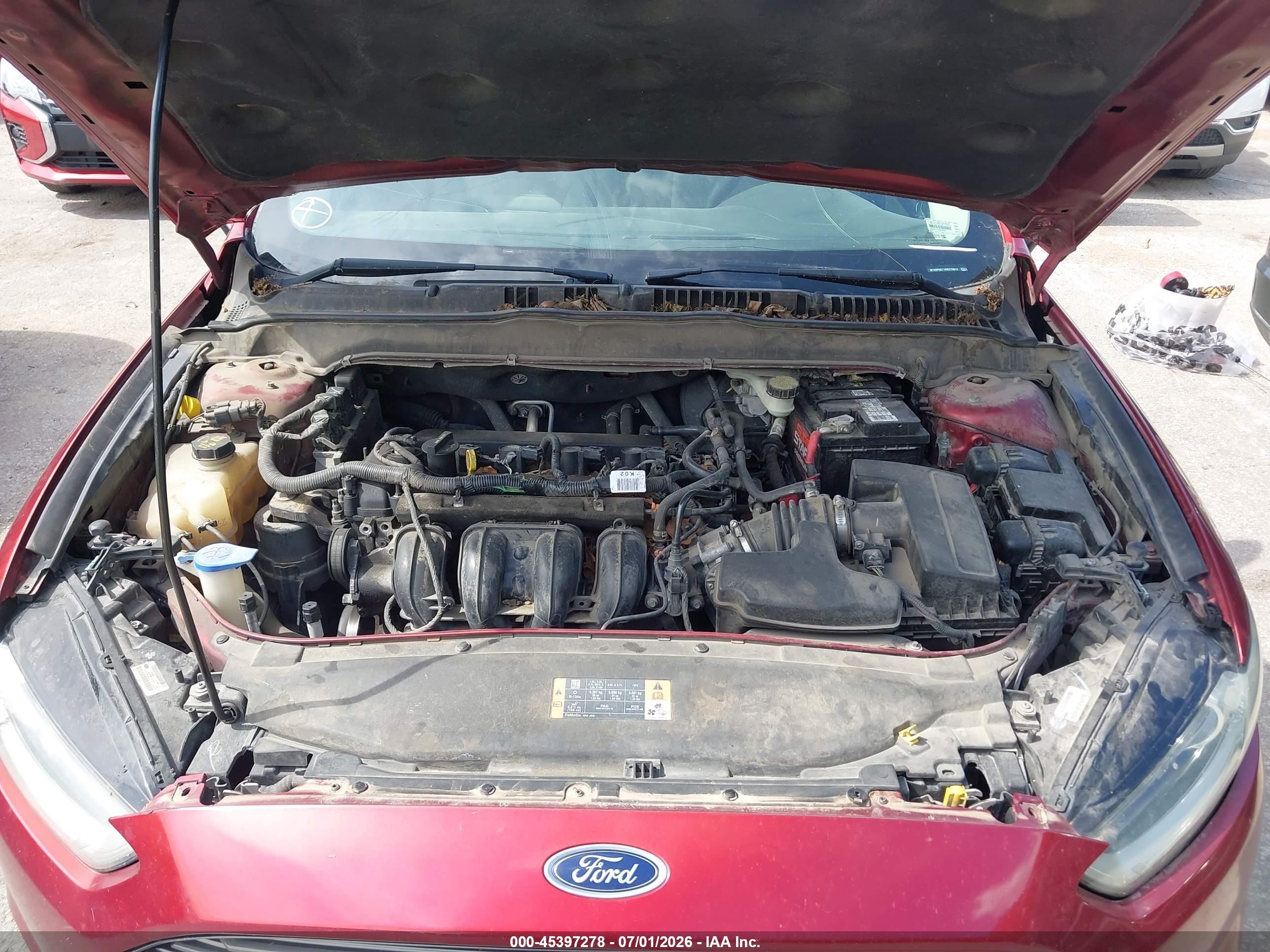 2013 Ford Fusion S Red vin: 3FA6P0G71DR279012
