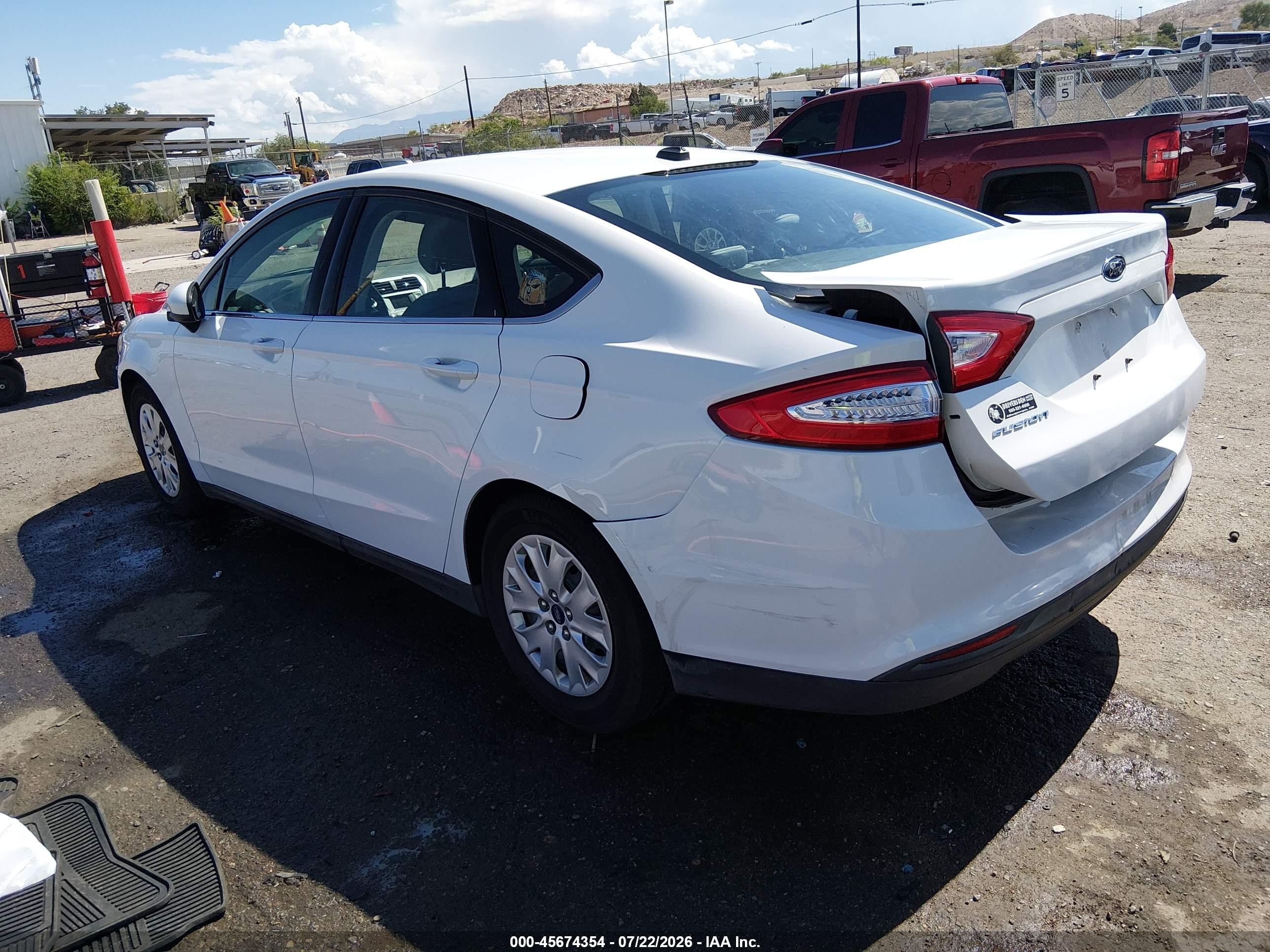 2014 Ford Fusion S White vin: 3FA6P0G71ER307683
