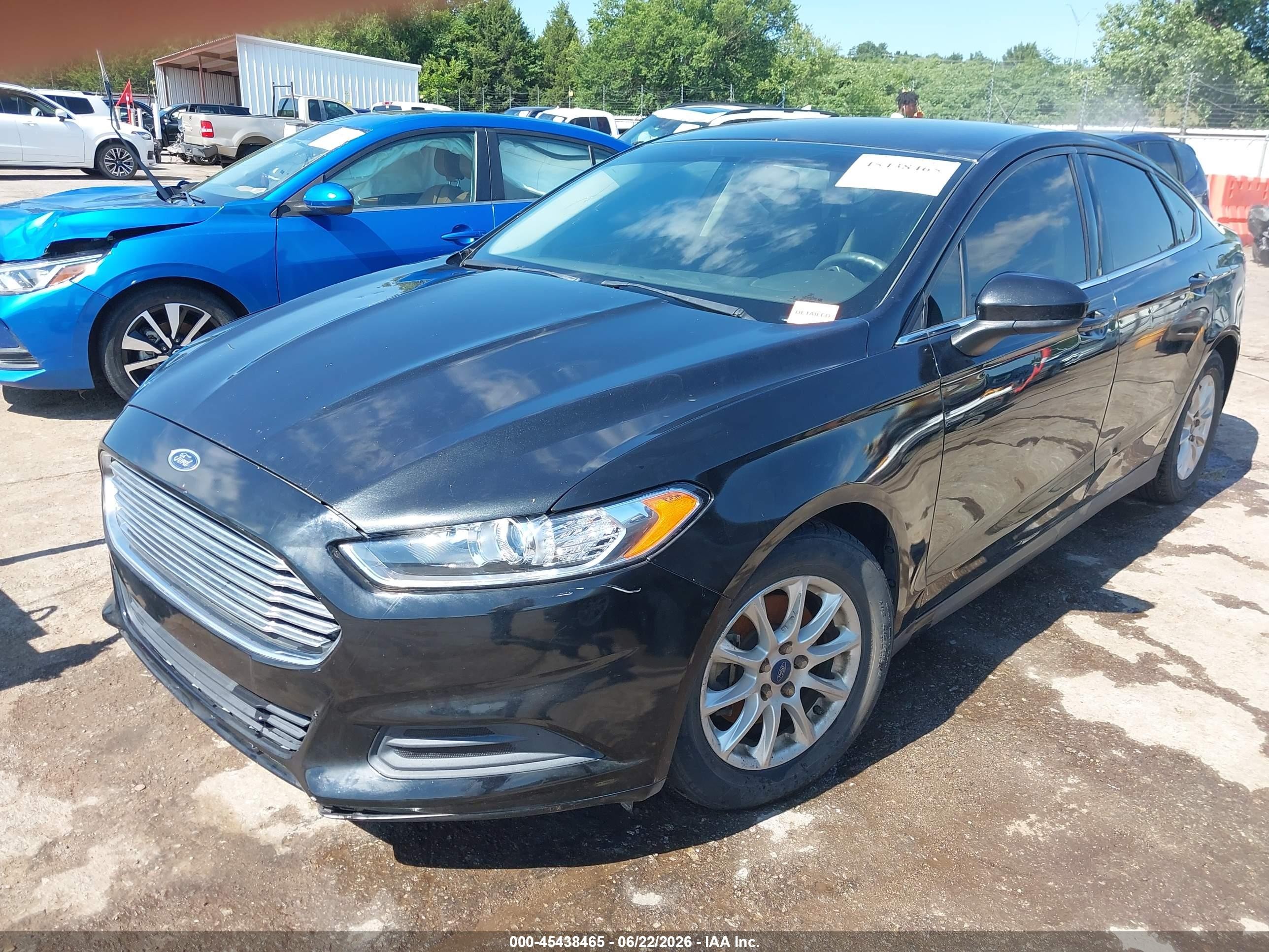 2015 Ford Fusion S Black vin: 3FA6P0G71FR150755
