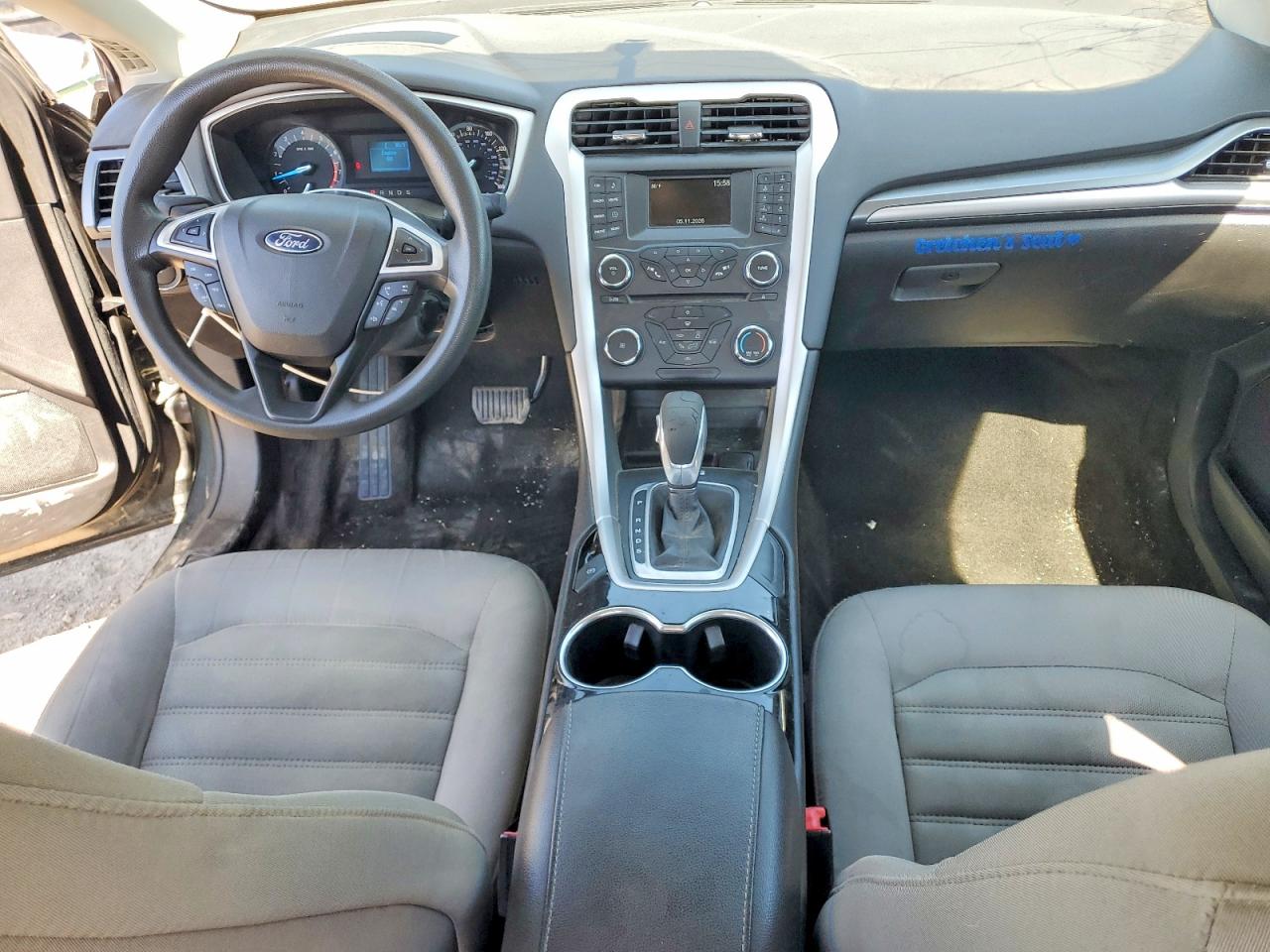 2015 Ford Fusion S Gray vin: 3FA6P0G71FR185098