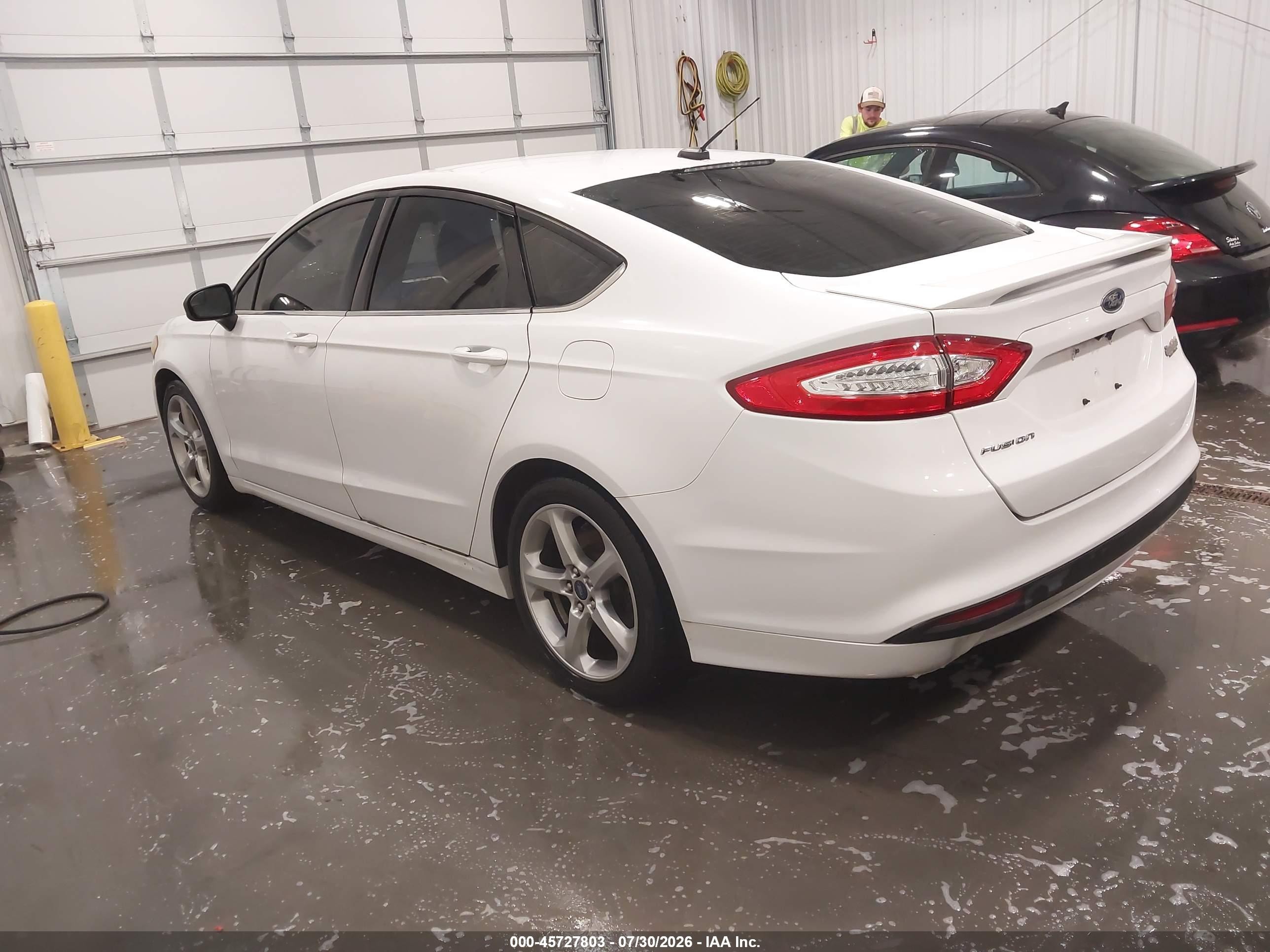 2016 Ford Fusion S White vin: 3FA6P0G71GR328309