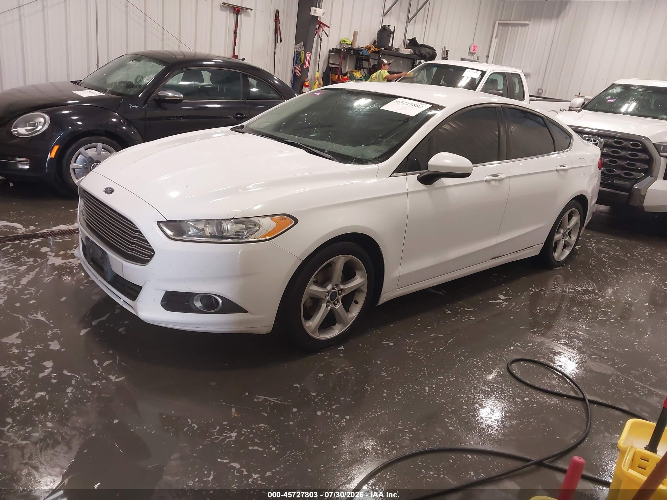 2016 Ford Fusion S White vin: 3FA6P0G71GR328309