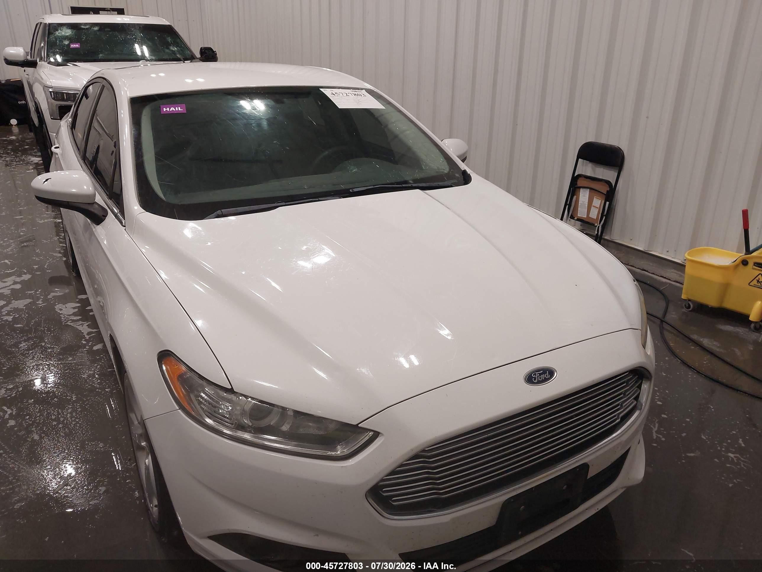 2016 Ford Fusion S White vin: 3FA6P0G71GR328309
