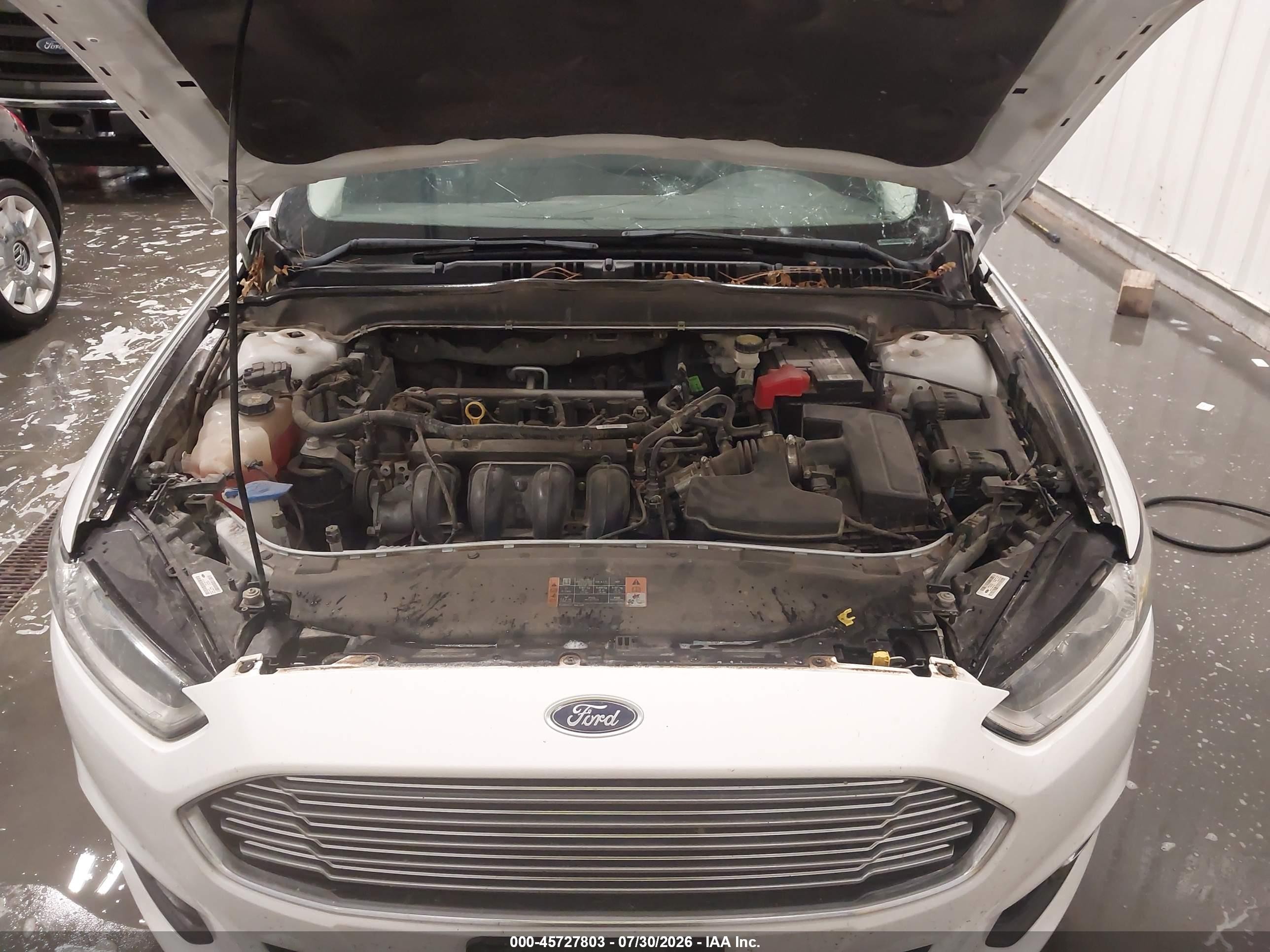 2016 Ford Fusion S White vin: 3FA6P0G71GR328309