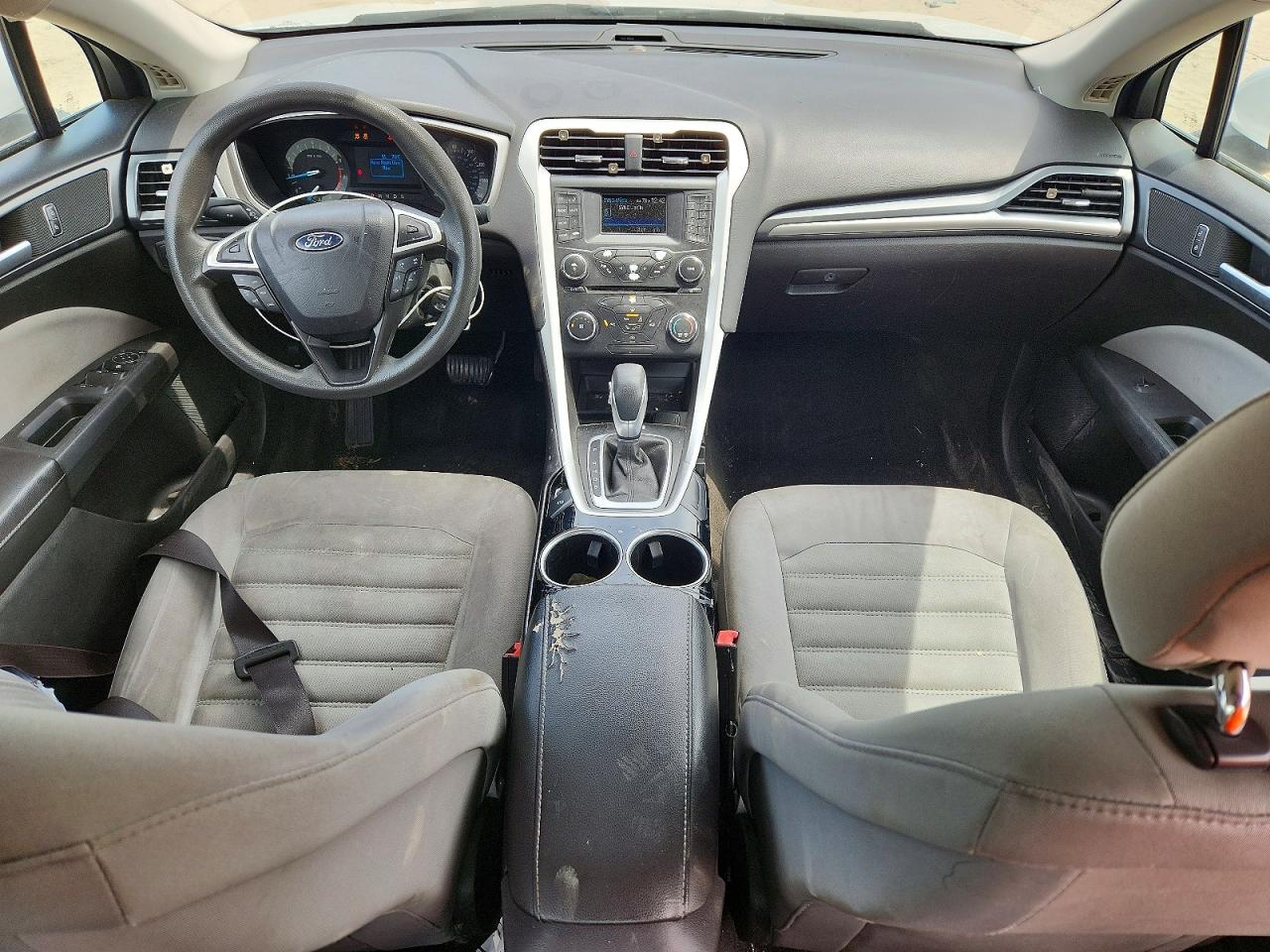 2014 Ford Fusion S White vin: 3FA6P0G72ER108092