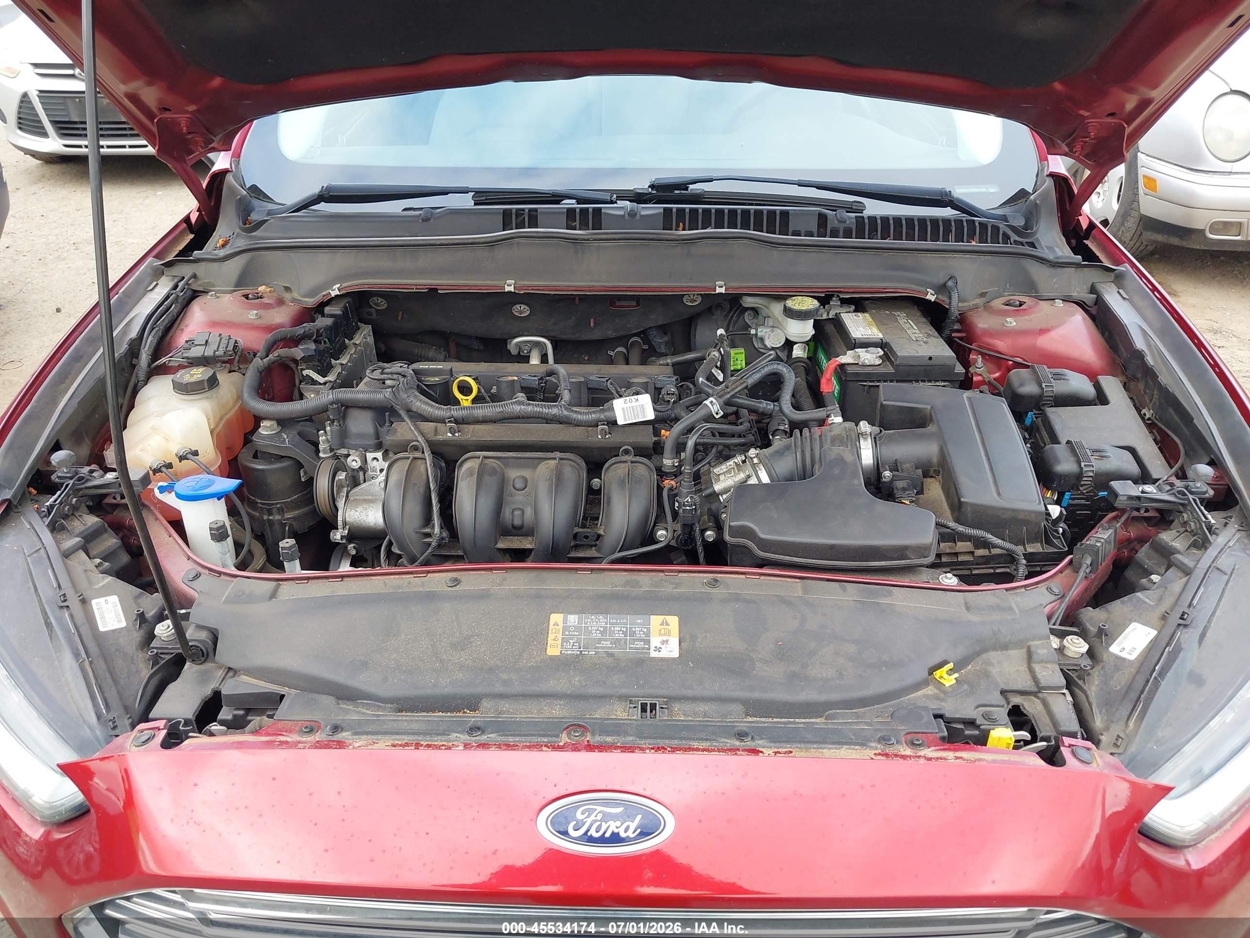 2014 Ford Fusion S Red vin: 3FA6P0G72ER397362