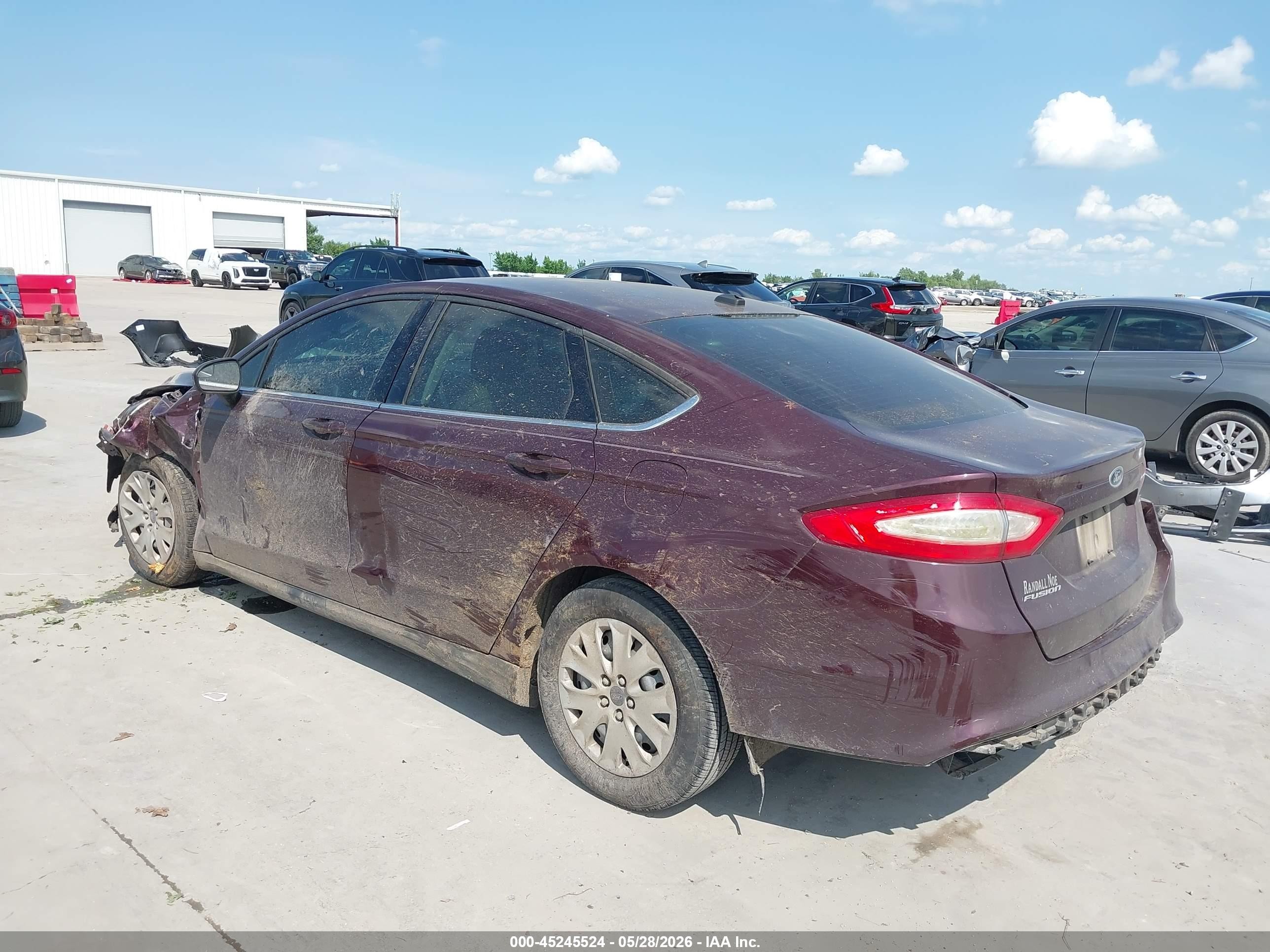 2013 Ford Fusion S Burgundy vin: 3FA6P0G73DR208507