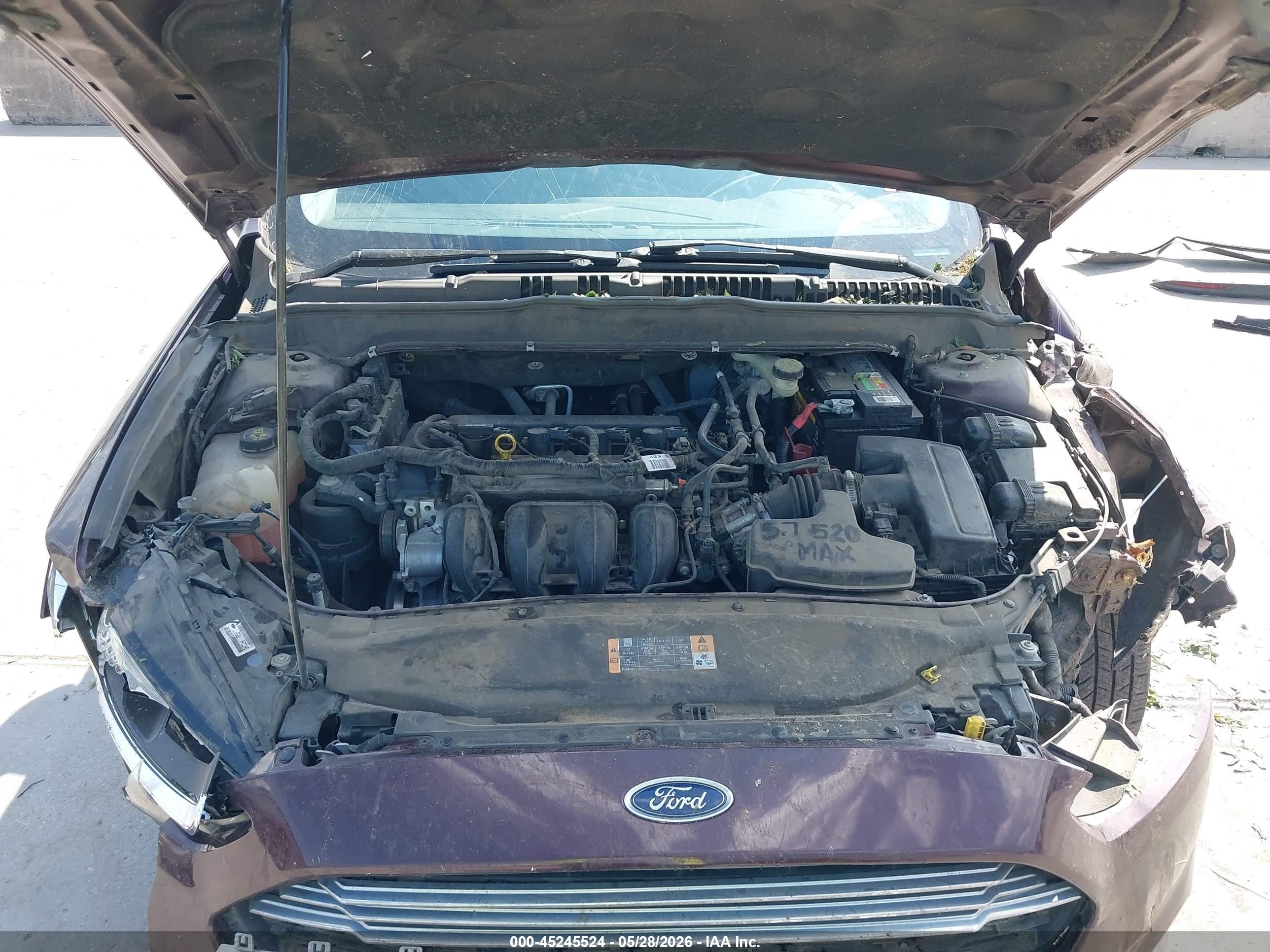 2013 Ford Fusion S Burgundy vin: 3FA6P0G73DR208507