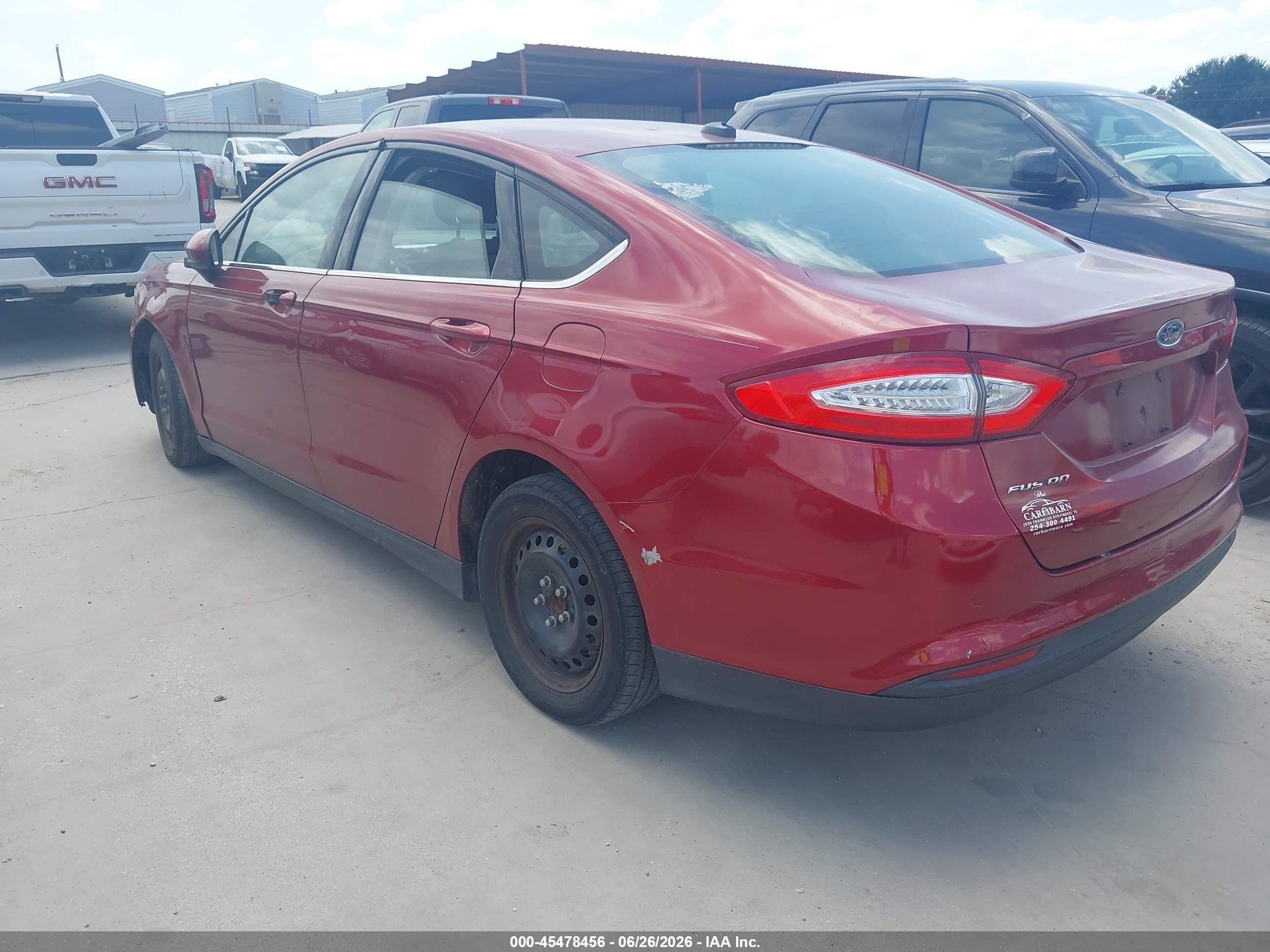 2014 Ford Fusion S Red vin: 3FA6P0G73ER335324