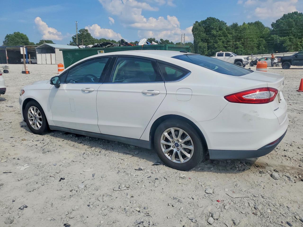 2015 Ford Fusion S White vin: 3FA6P0G73FR185085