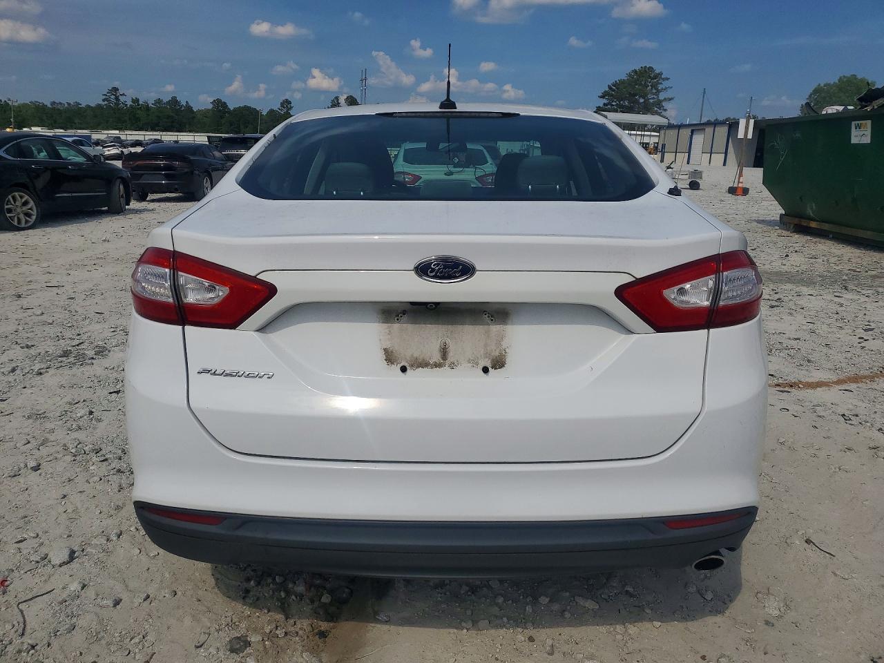 2015 Ford Fusion S White vin: 3FA6P0G73FR185085