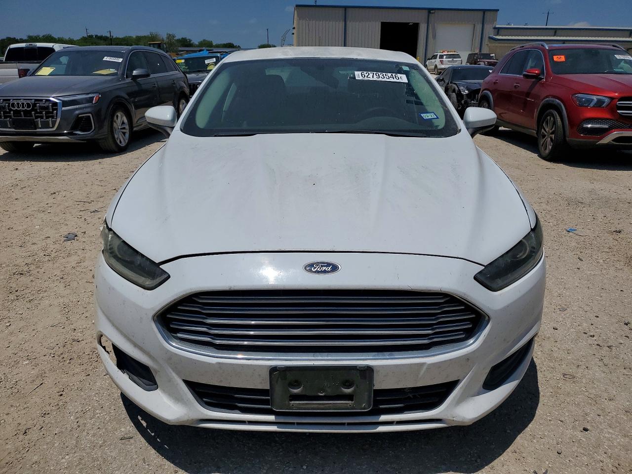 2013 Ford Fusion S White vin: 3FA6P0G74DR127399