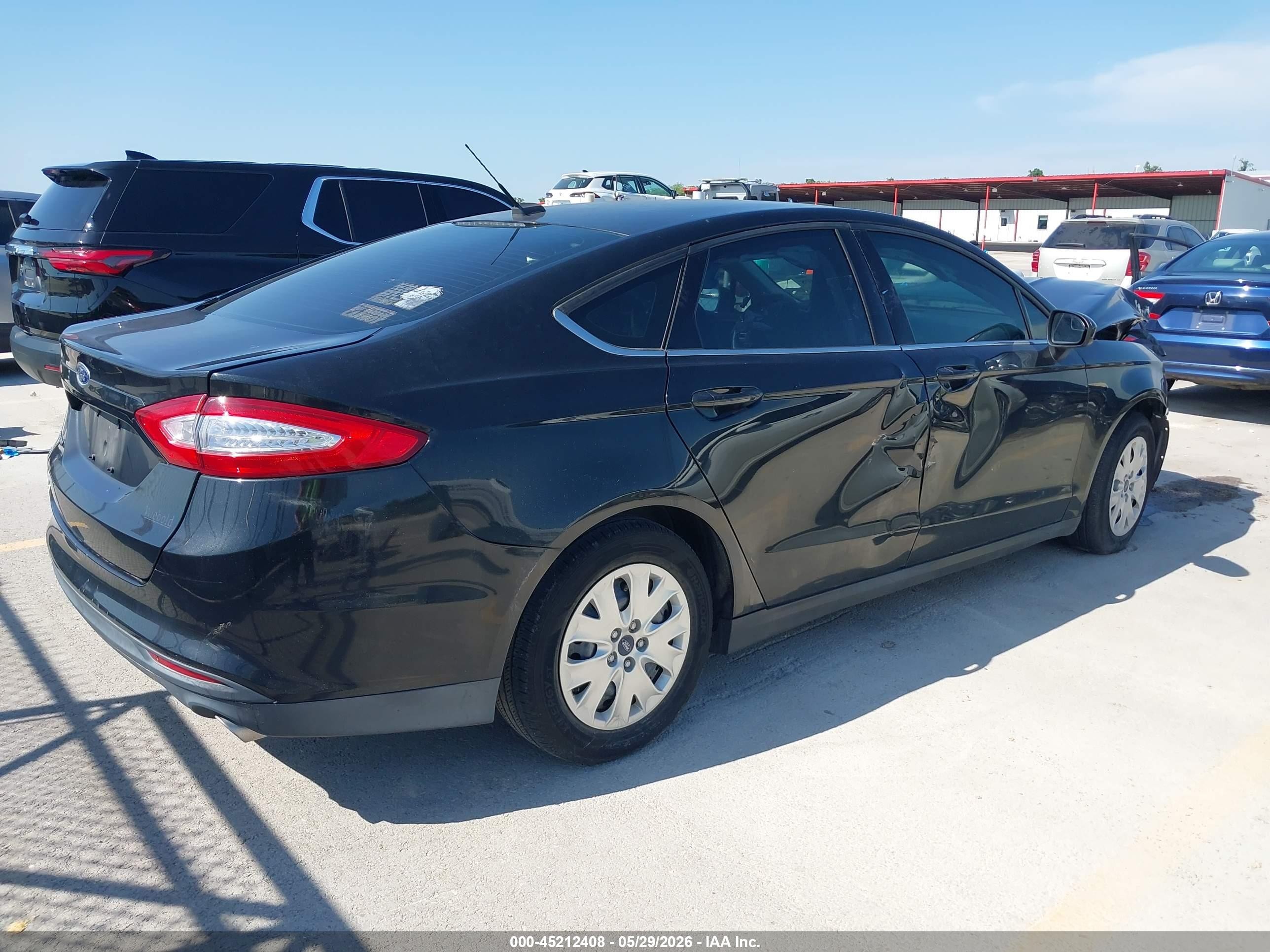 2013 Ford Fusion S Black vin: 3FA6P0G74DR254122