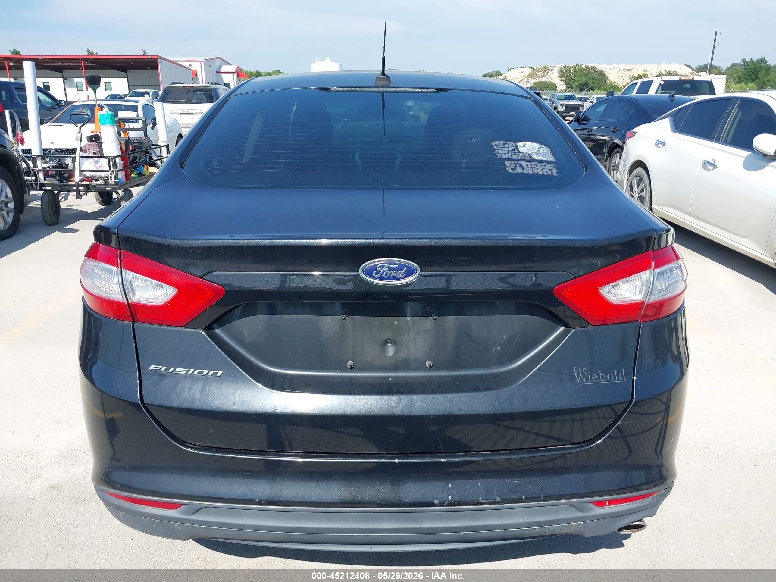 2013 Ford Fusion S Black vin: 3FA6P0G74DR254122