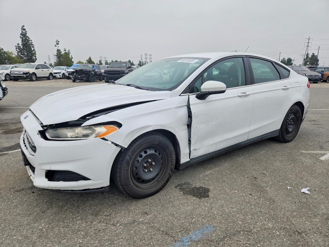 2014 Ford Fusion S White vin: 3FA6P0G74ER137691
