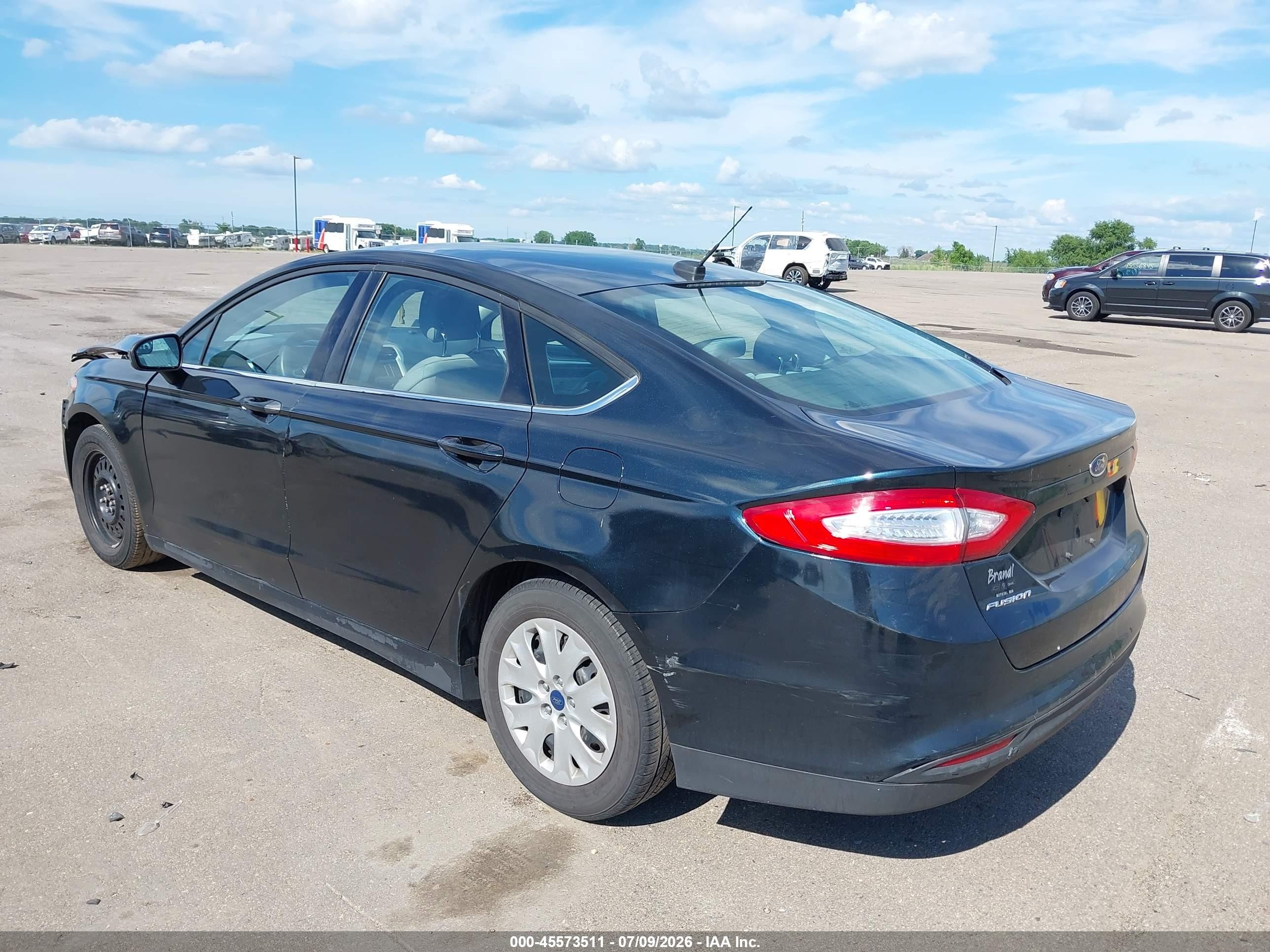 2014 Ford Fusion S Black vin: 3FA6P0G74ER241596
