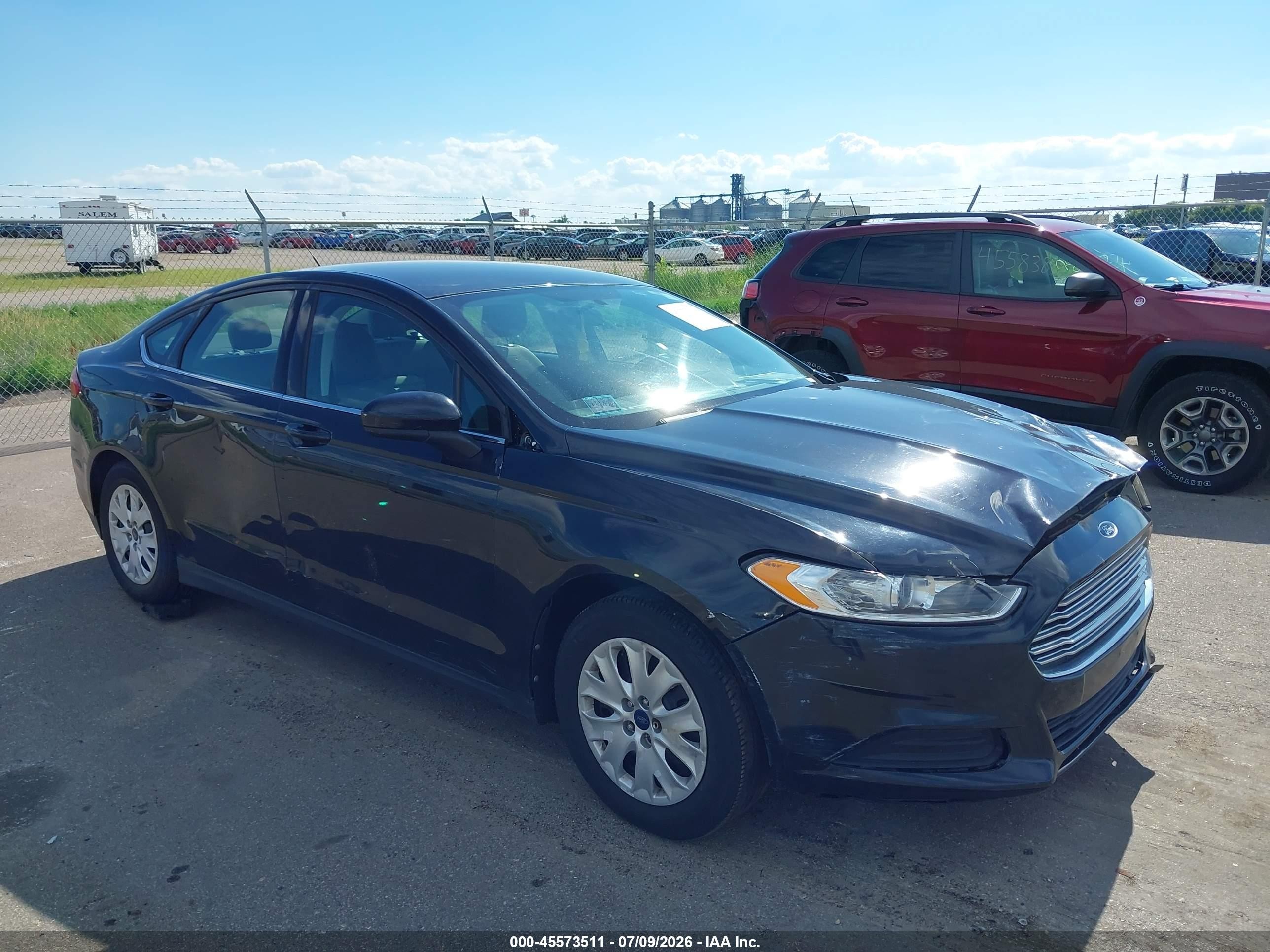 2014 Ford Fusion S Black vin: 3FA6P0G74ER241596