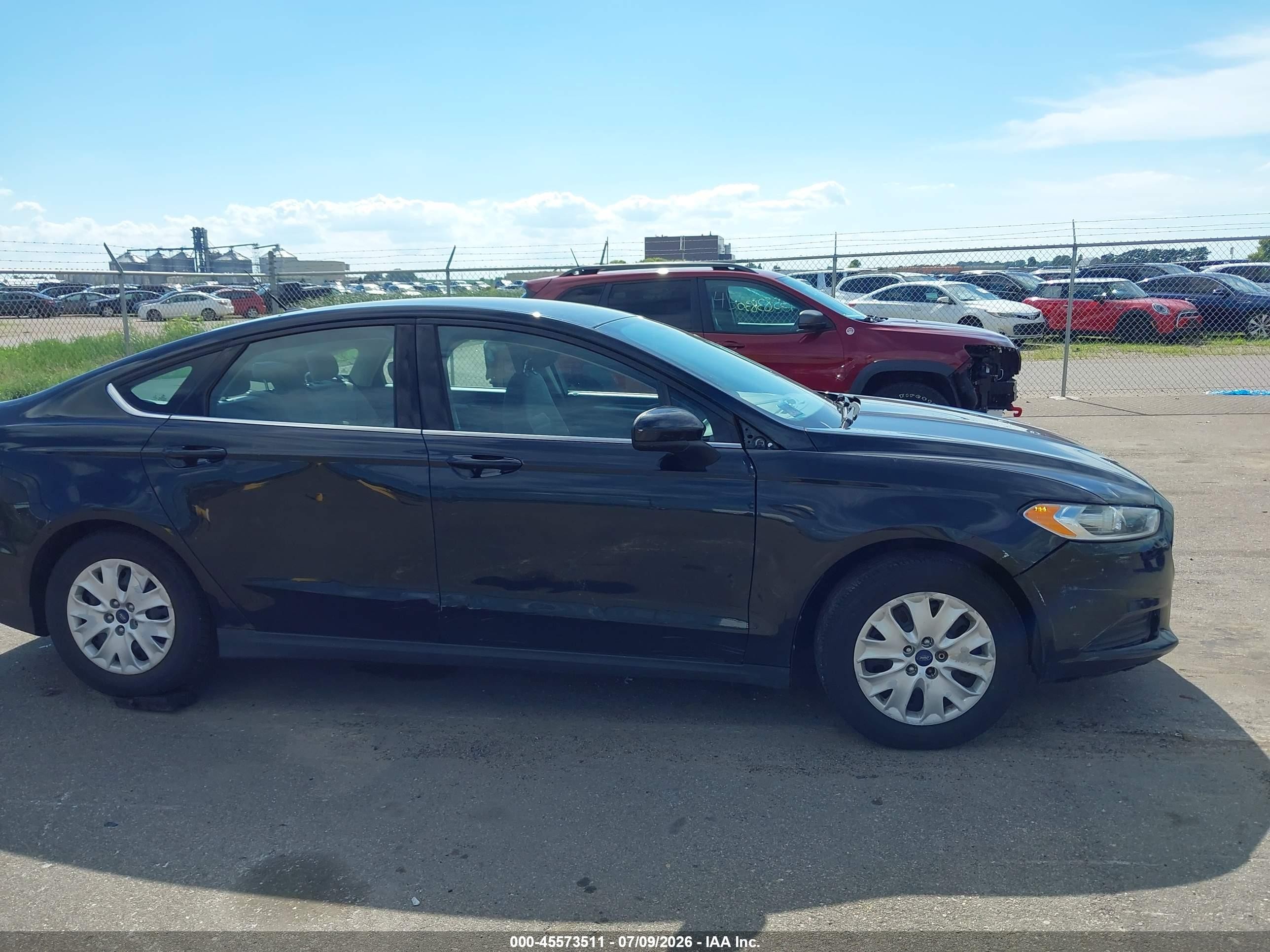 2014 Ford Fusion S Black vin: 3FA6P0G74ER241596