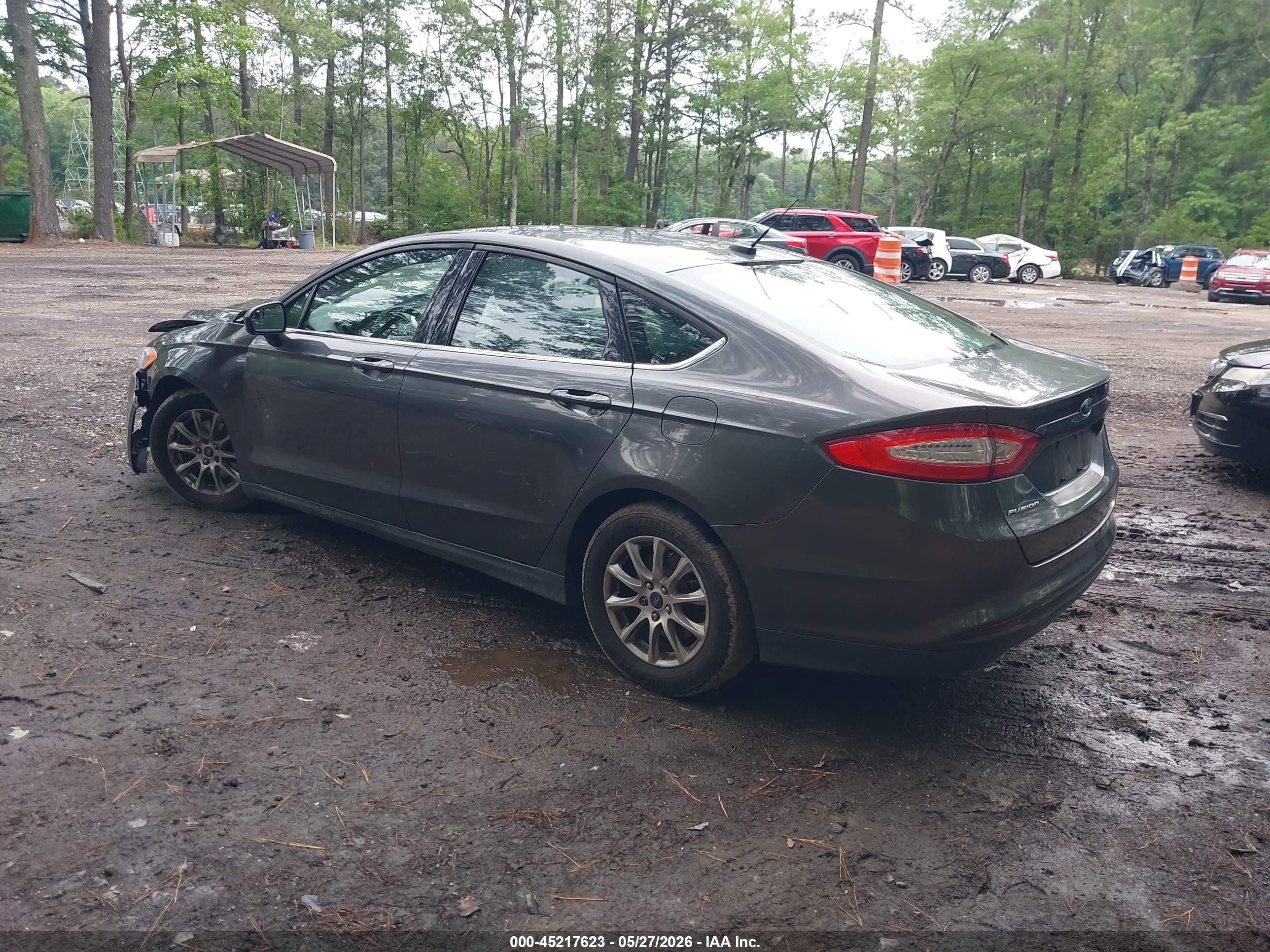 2015 Ford Fusion S Gray vin: 3FA6P0G74FR273837