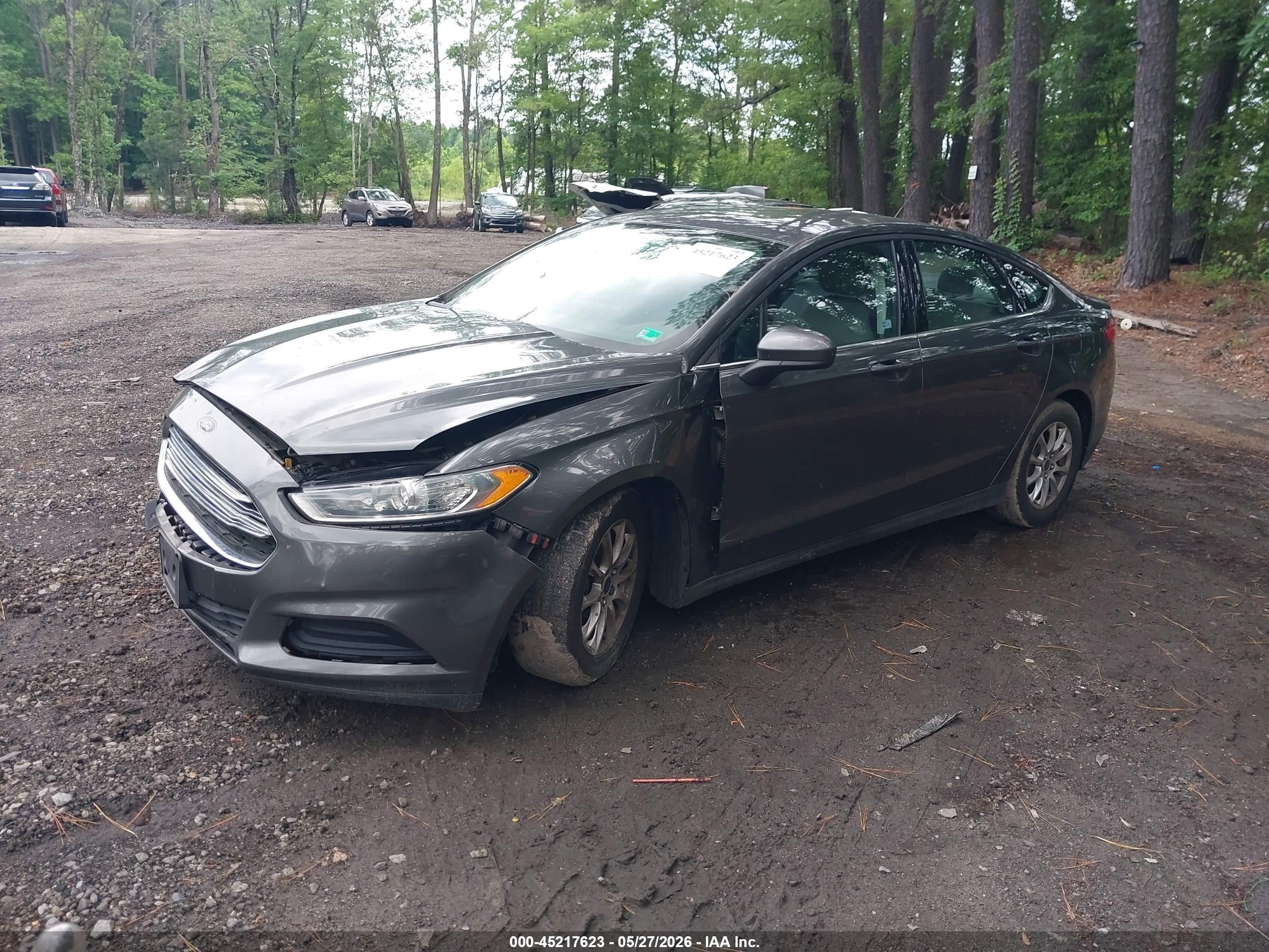 2015 Ford Fusion S Gray vin: 3FA6P0G74FR273837