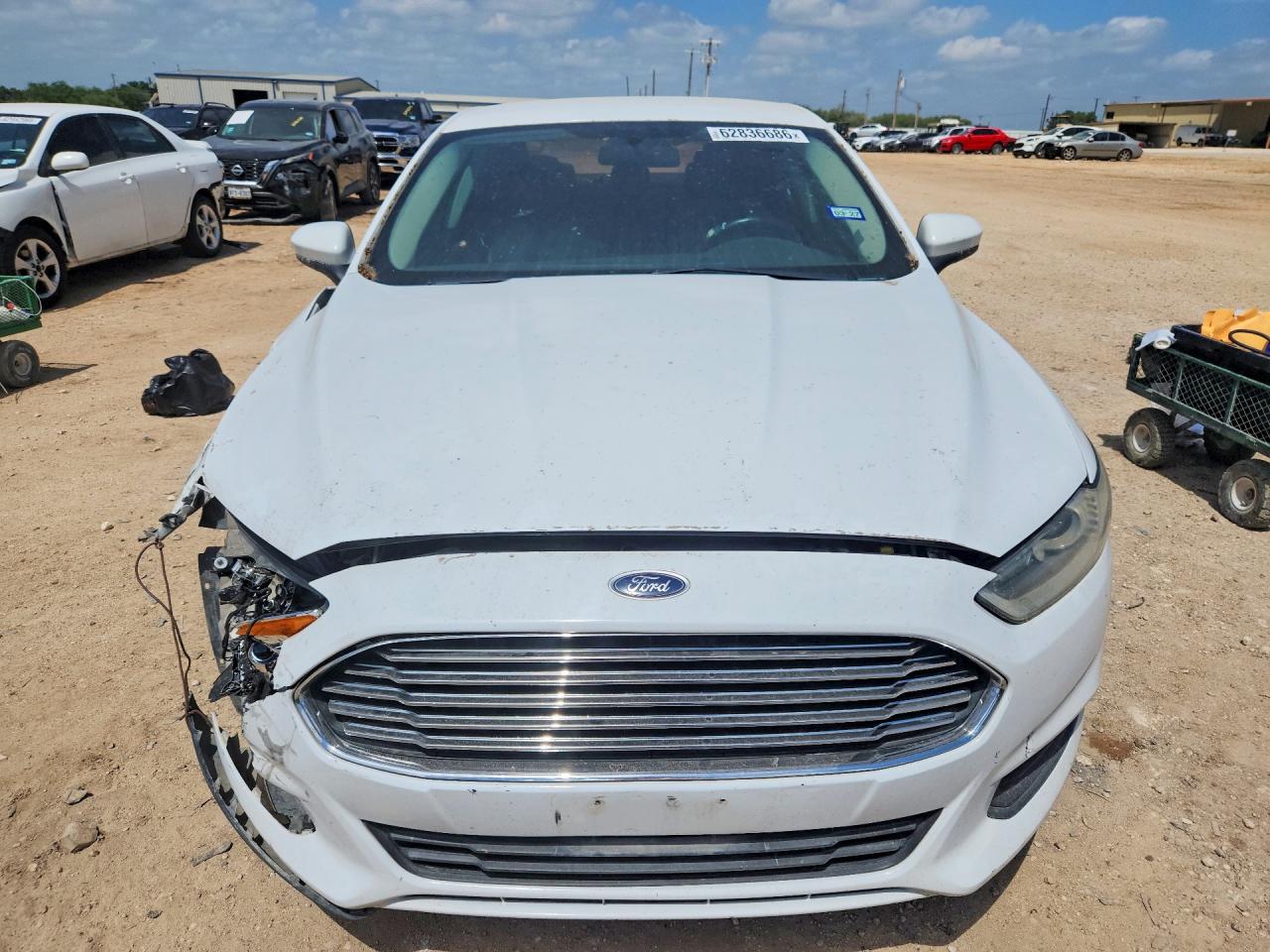 2013 Ford Fusion S White vin: 3FA6P0G75DR362491