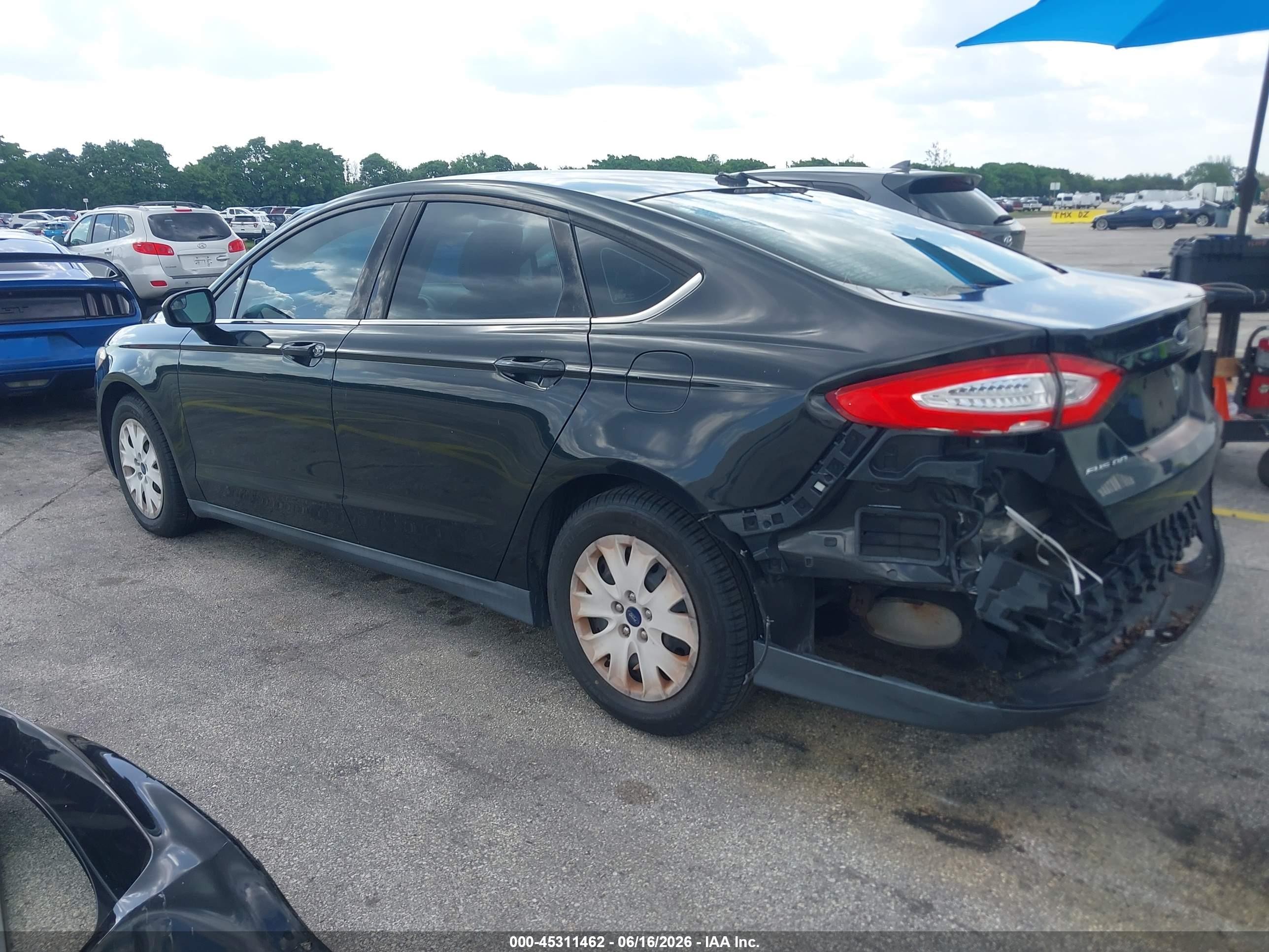 2013 Ford Fusion S Black vin: 3FA6P0G75DR380375