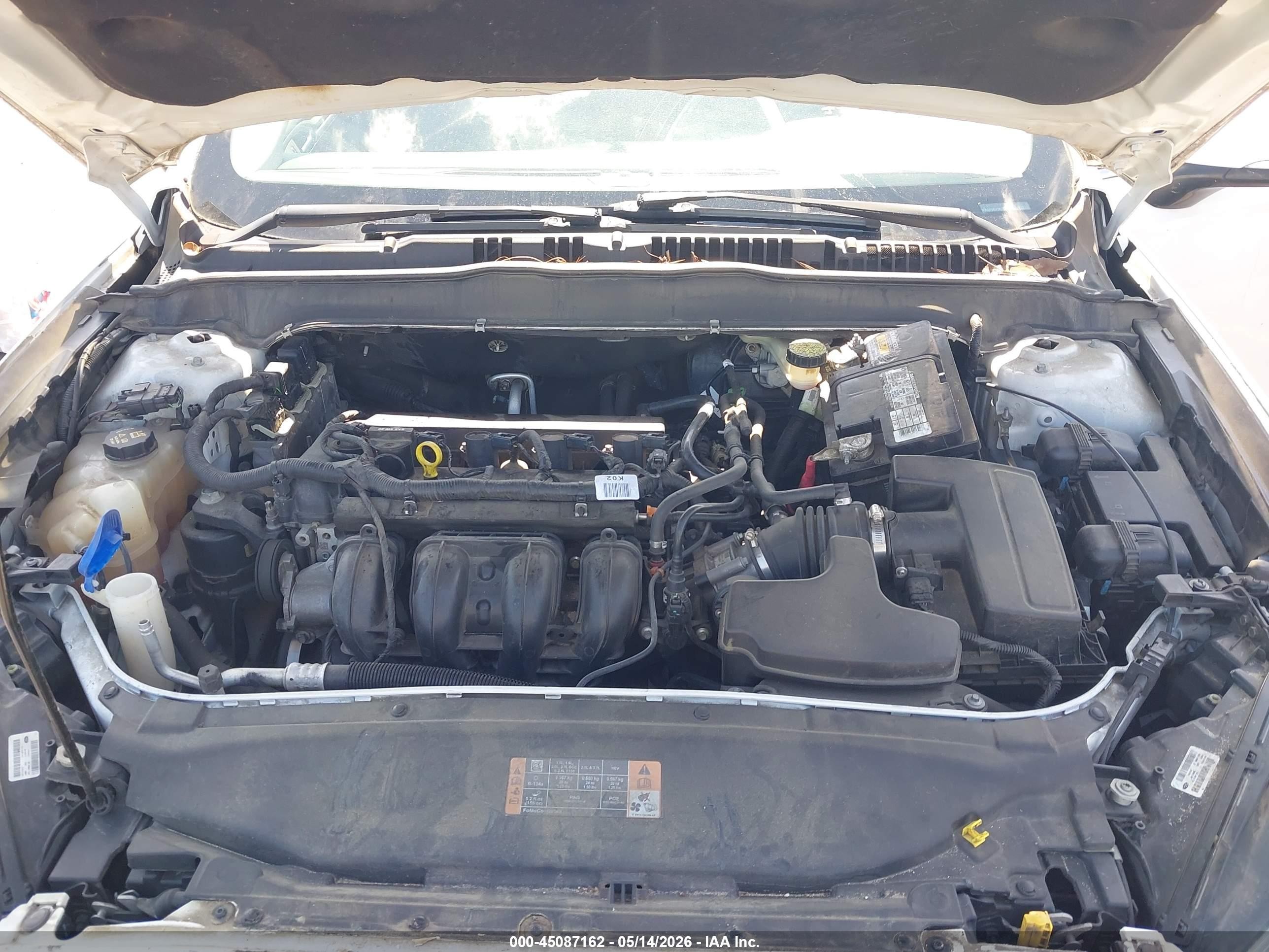 2014 Ford Fusion S White vin: 3FA6P0G75ER338600
