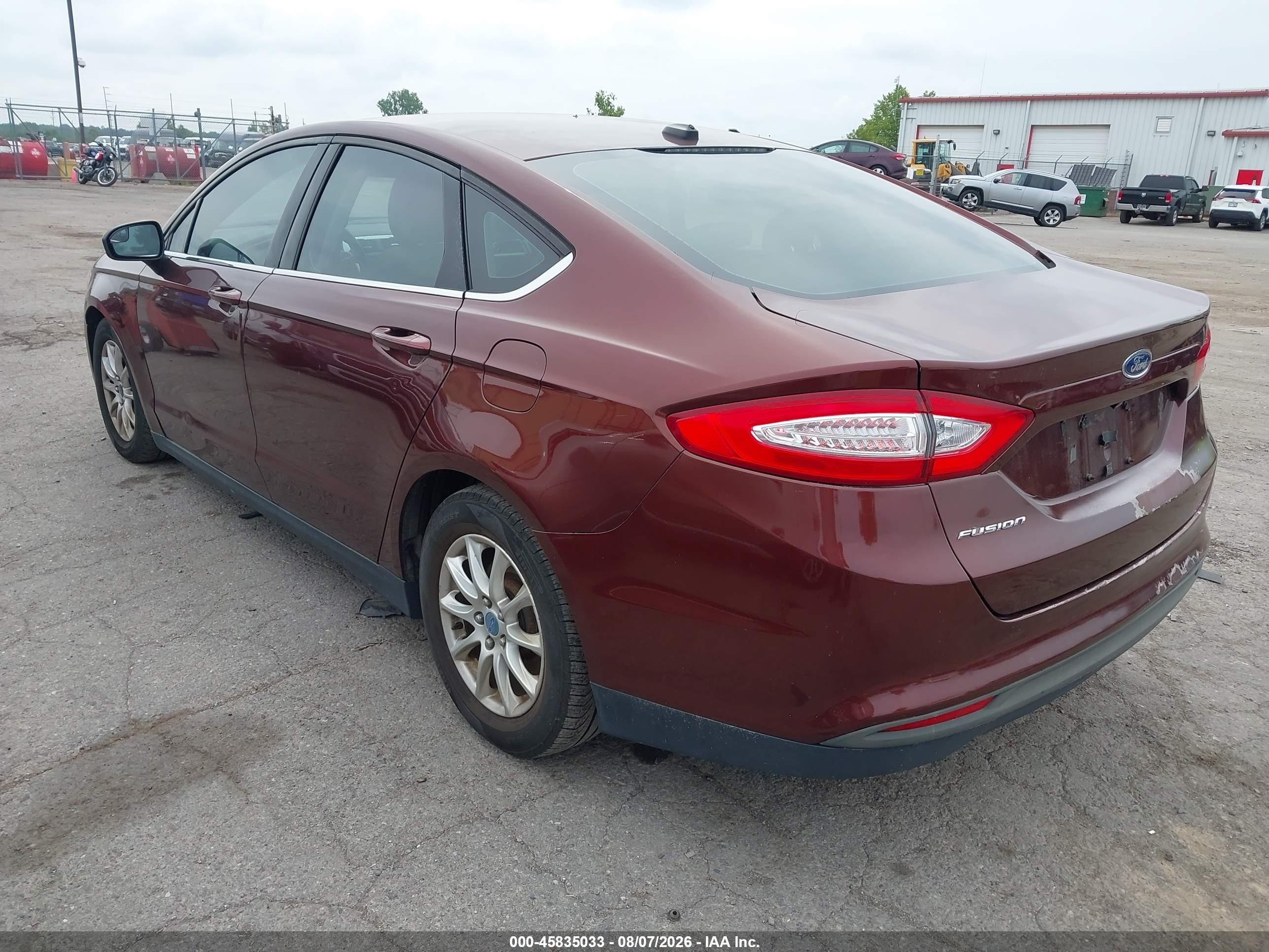 2015 Ford Fusion S Burgundy vin: 3FA6P0G75FR189204