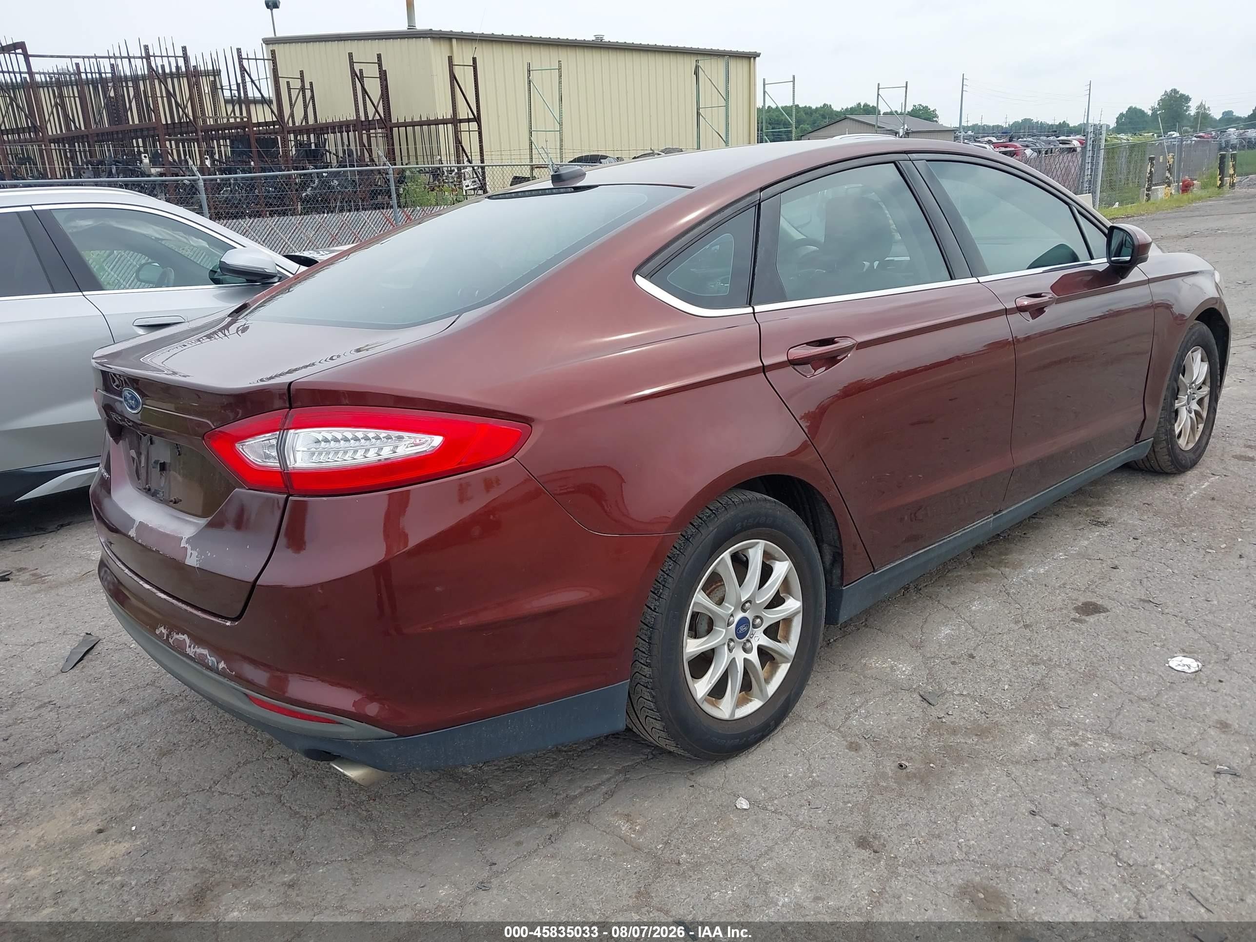 2015 Ford Fusion S Burgundy vin: 3FA6P0G75FR189204