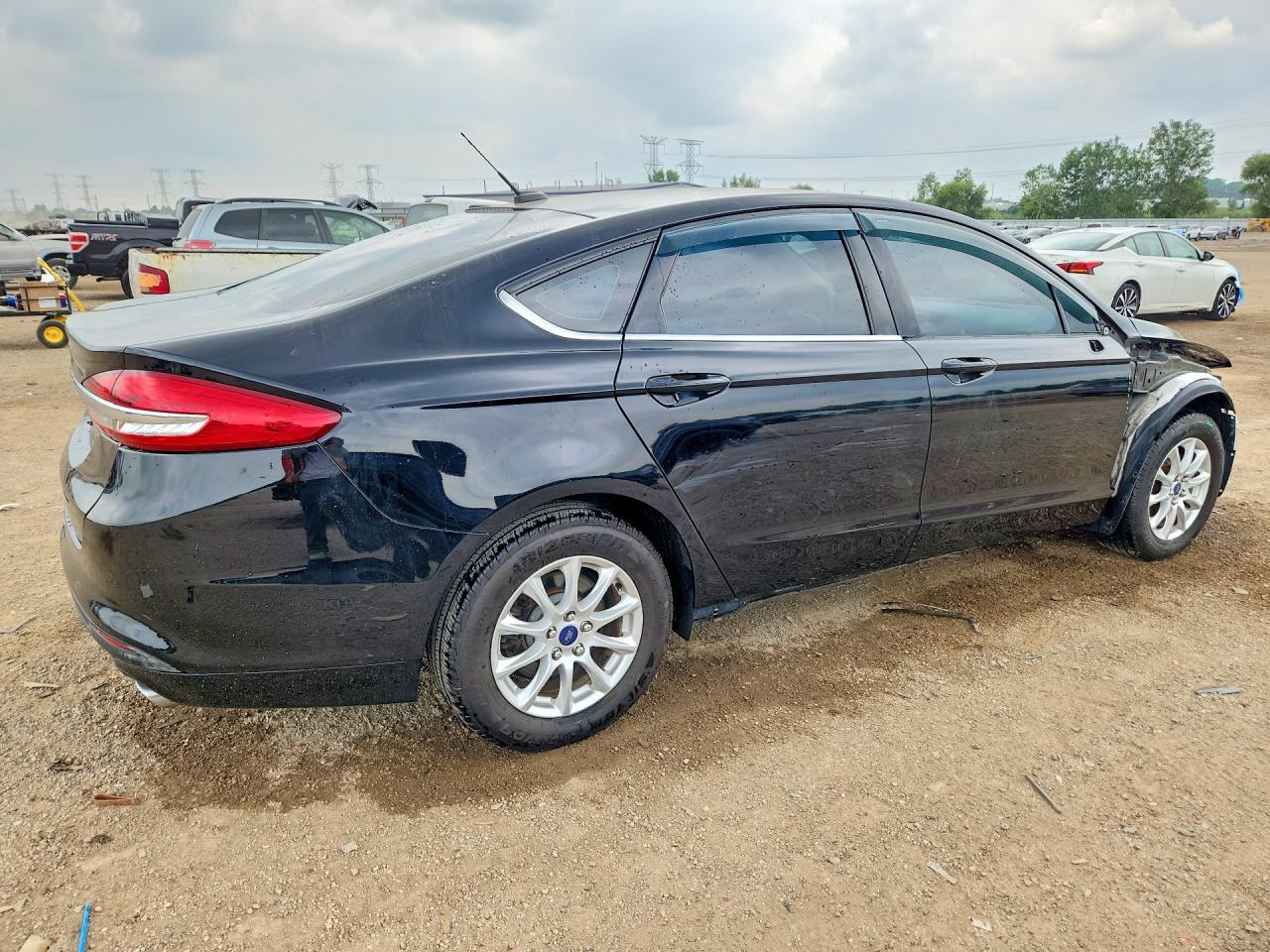 2017 Ford Fusion S Black vin: 3FA6P0G75HR321106