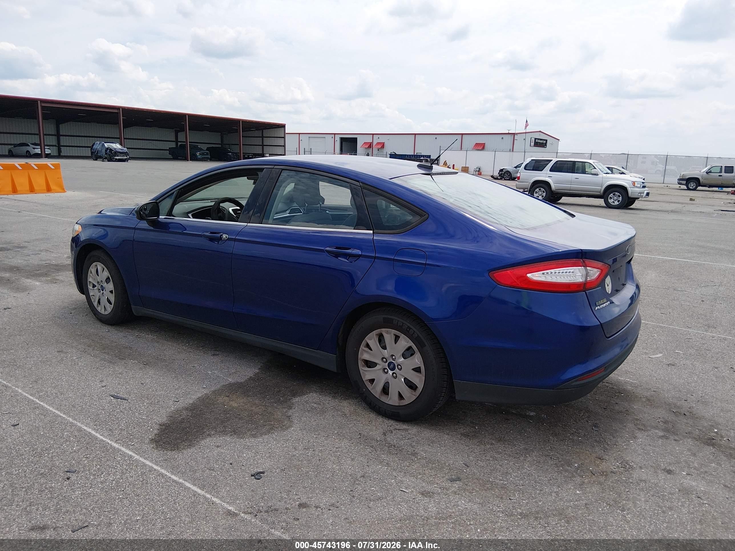 2013 Ford Fusion S Blue vin: 3FA6P0G76DR161134