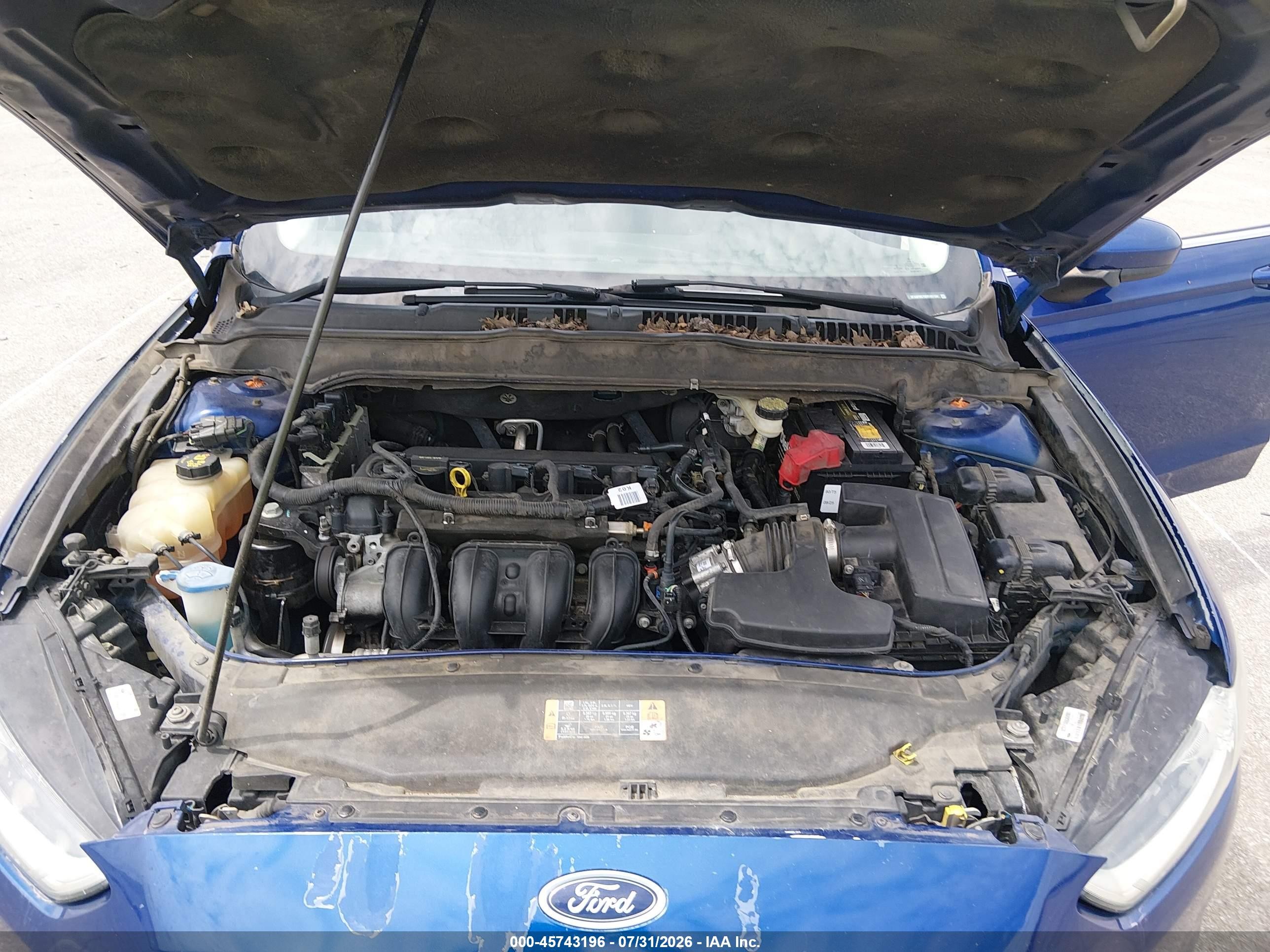 2013 Ford Fusion S Blue vin: 3FA6P0G76DR161134