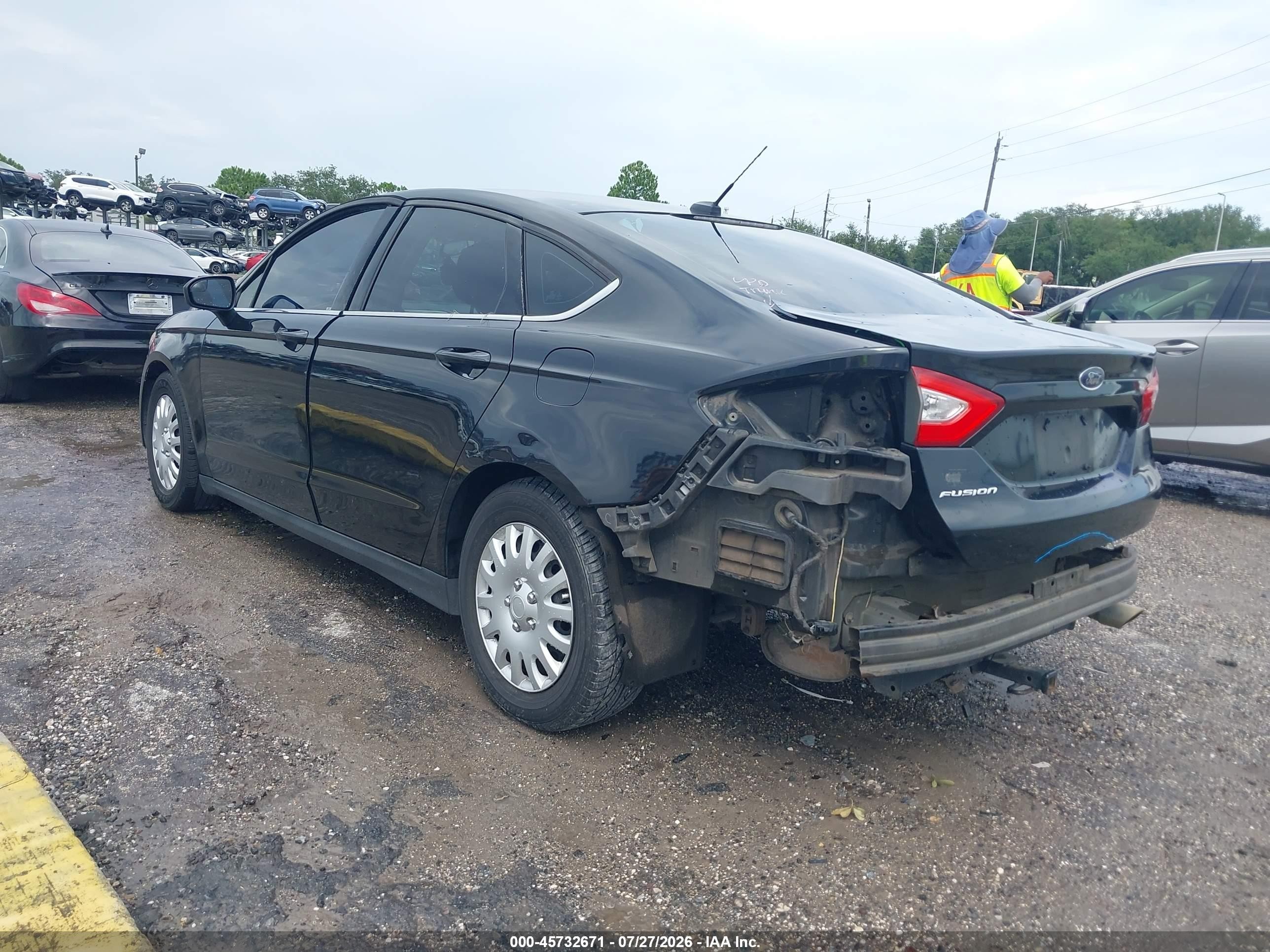 2013 Ford Fusion S Black vin: 3FA6P0G76DR288790